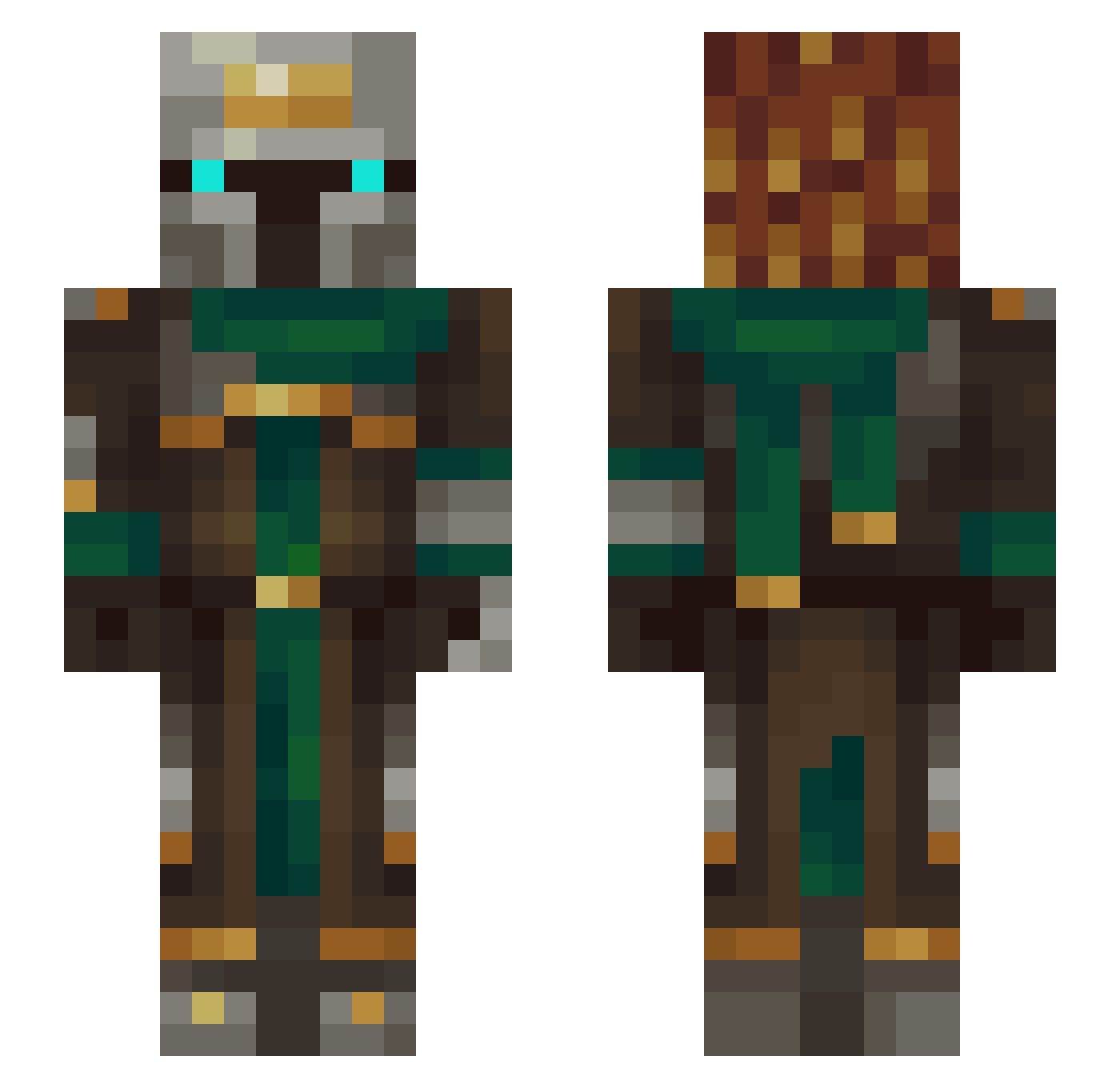Raminagrobis Minecraft skin, front and back view
