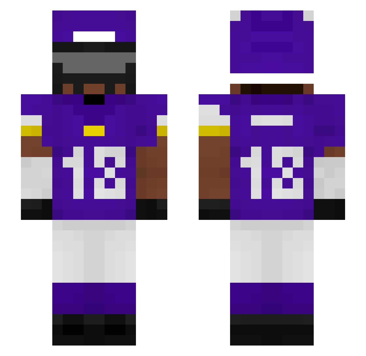 SurronsterX Minecraft skin, front and back view