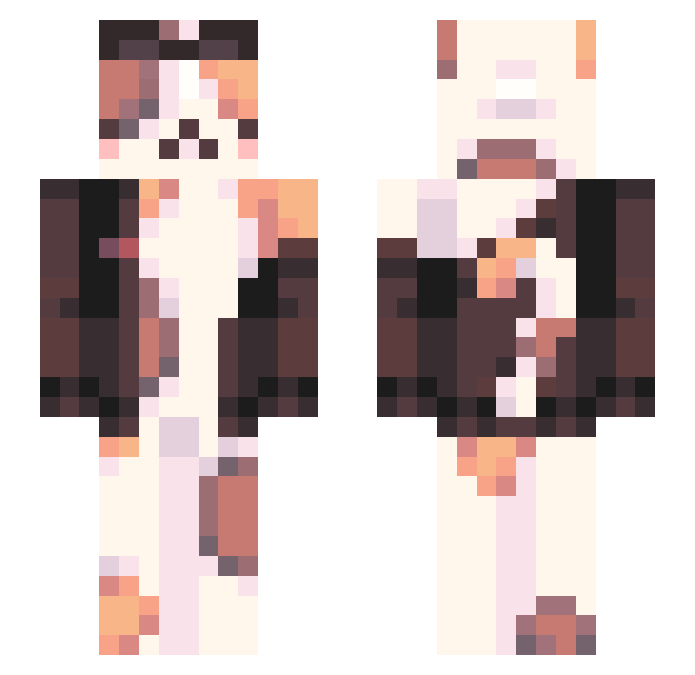 gimmetendies Minecraft skin, front and back view