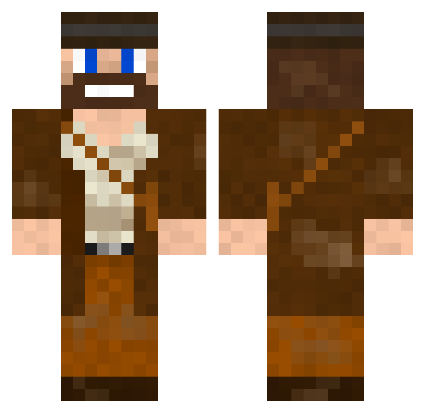 Bergie_Smalls Minecraft skin, front and back view