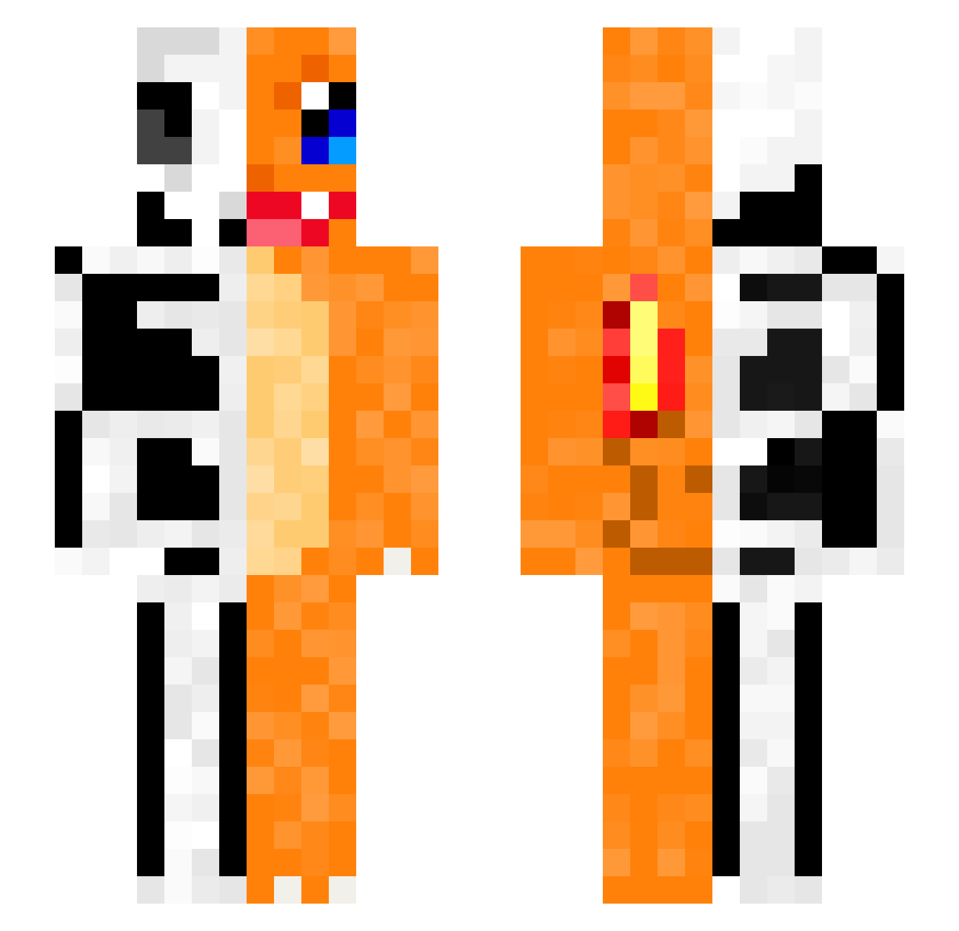 ClosSenpai Minecraft skin, front and back view