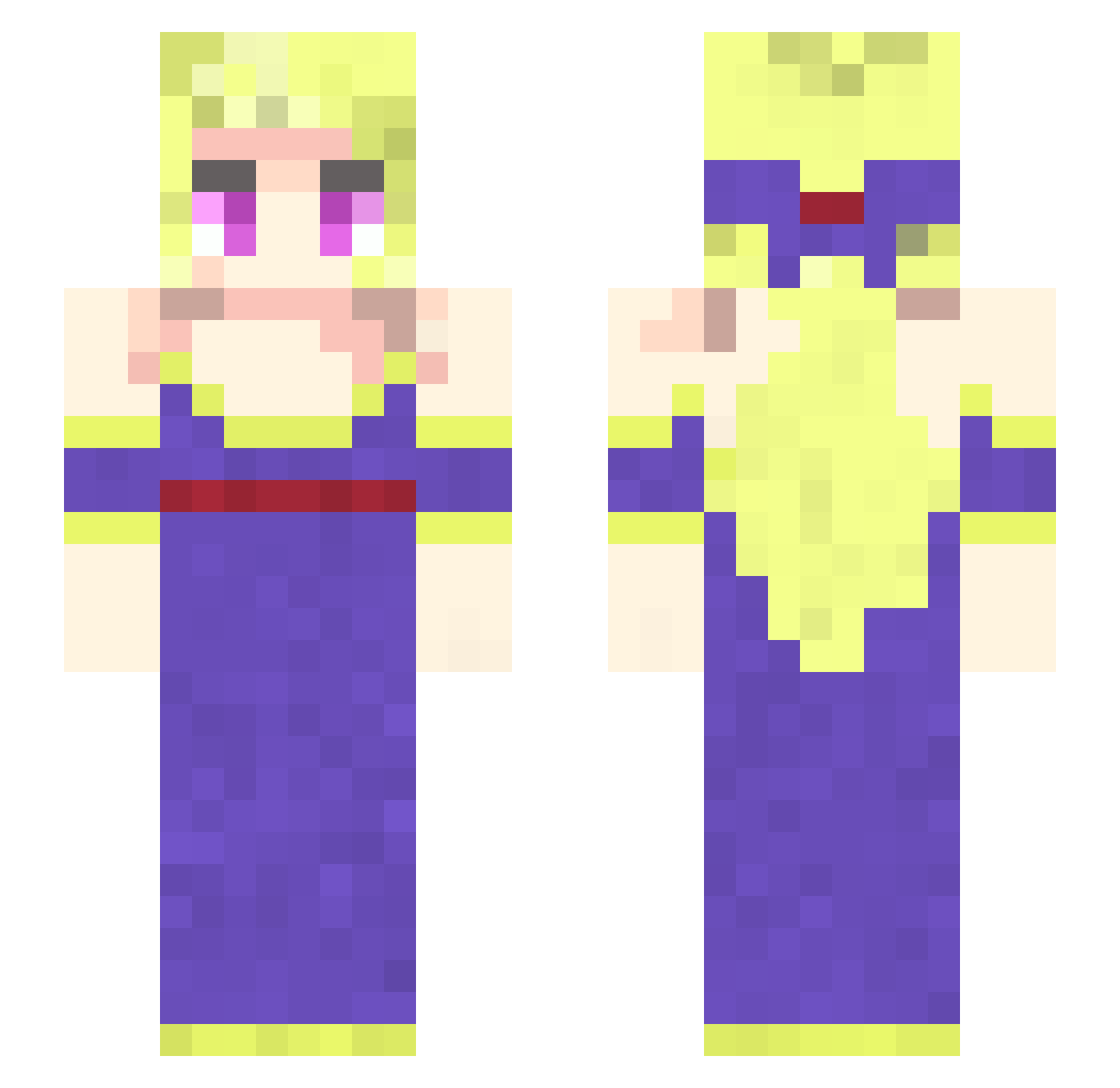 st_lyq Minecraft skin, front and back view