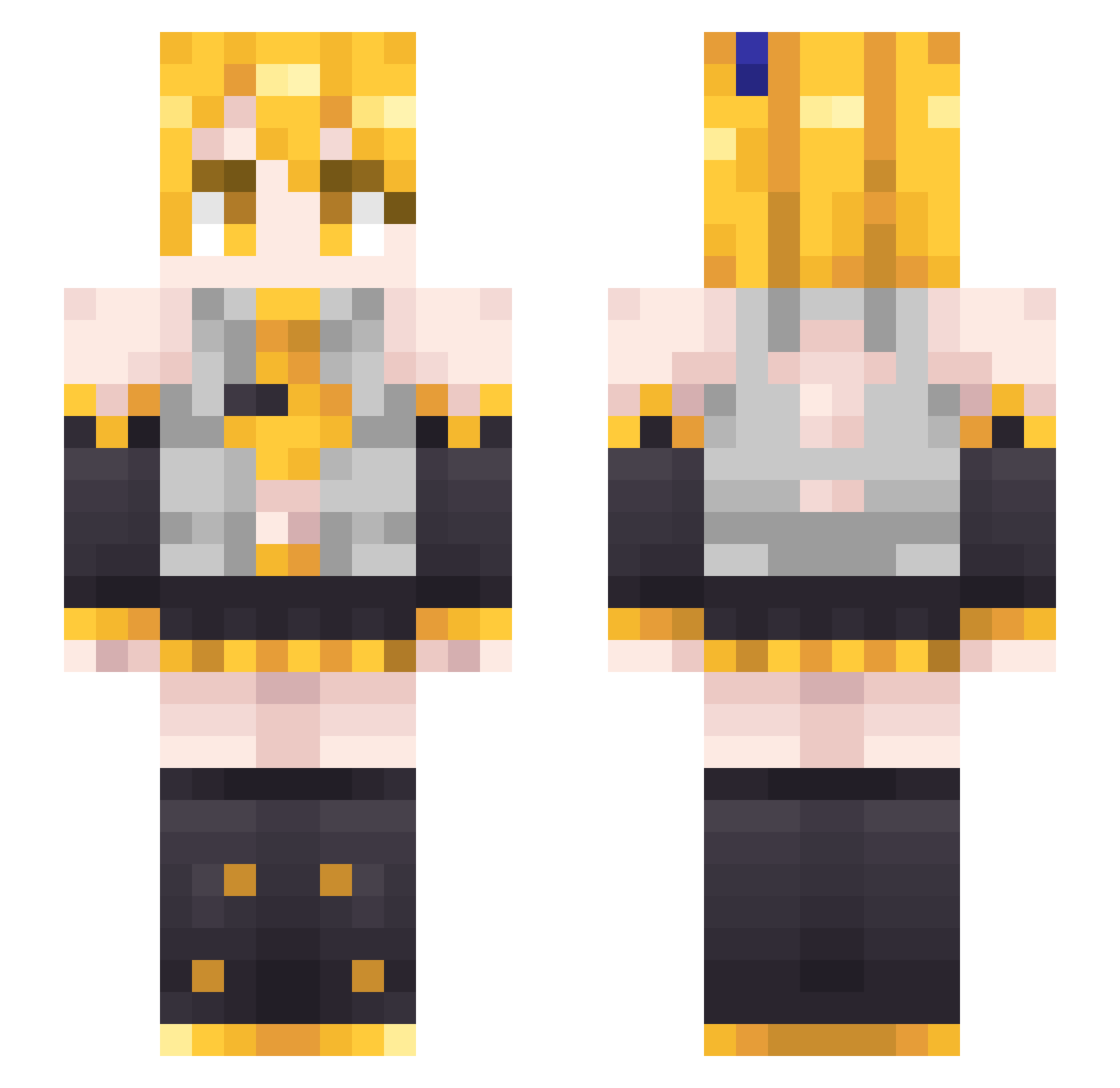 karthin Minecraft skin, front and back view