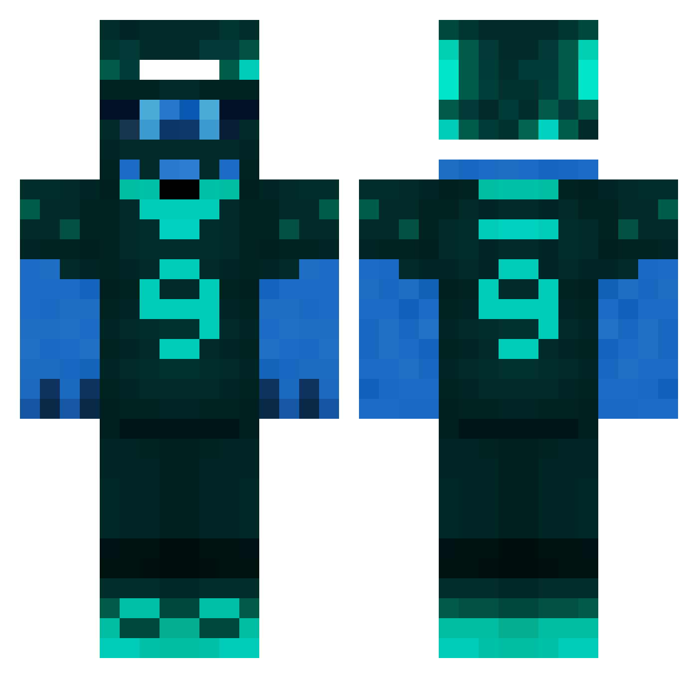 HelpfulGiraffe78 Minecraft skin, front and back view