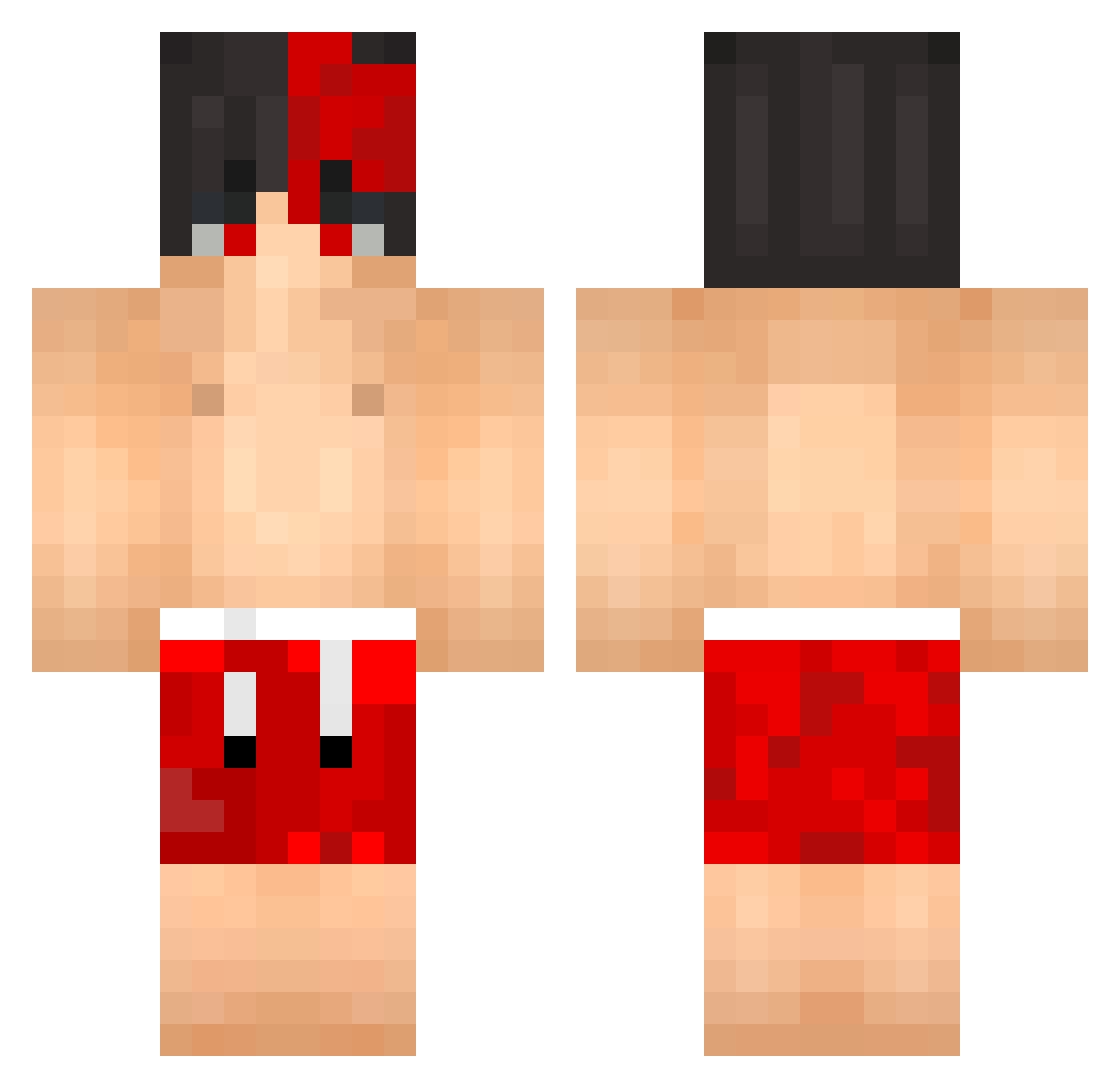 Yonarchi Minecraft skin, front and back view