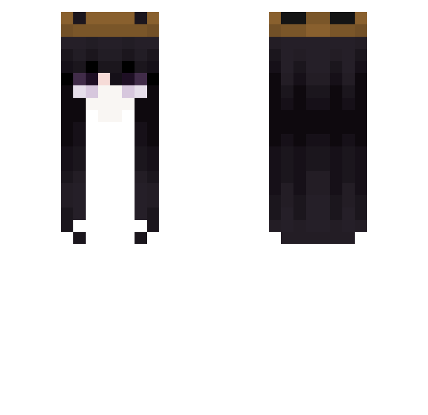 Yqboku Minecraft skin, front and back view