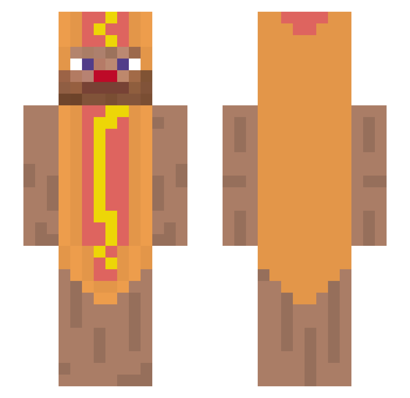 06721 Minecraft skin, front and back view