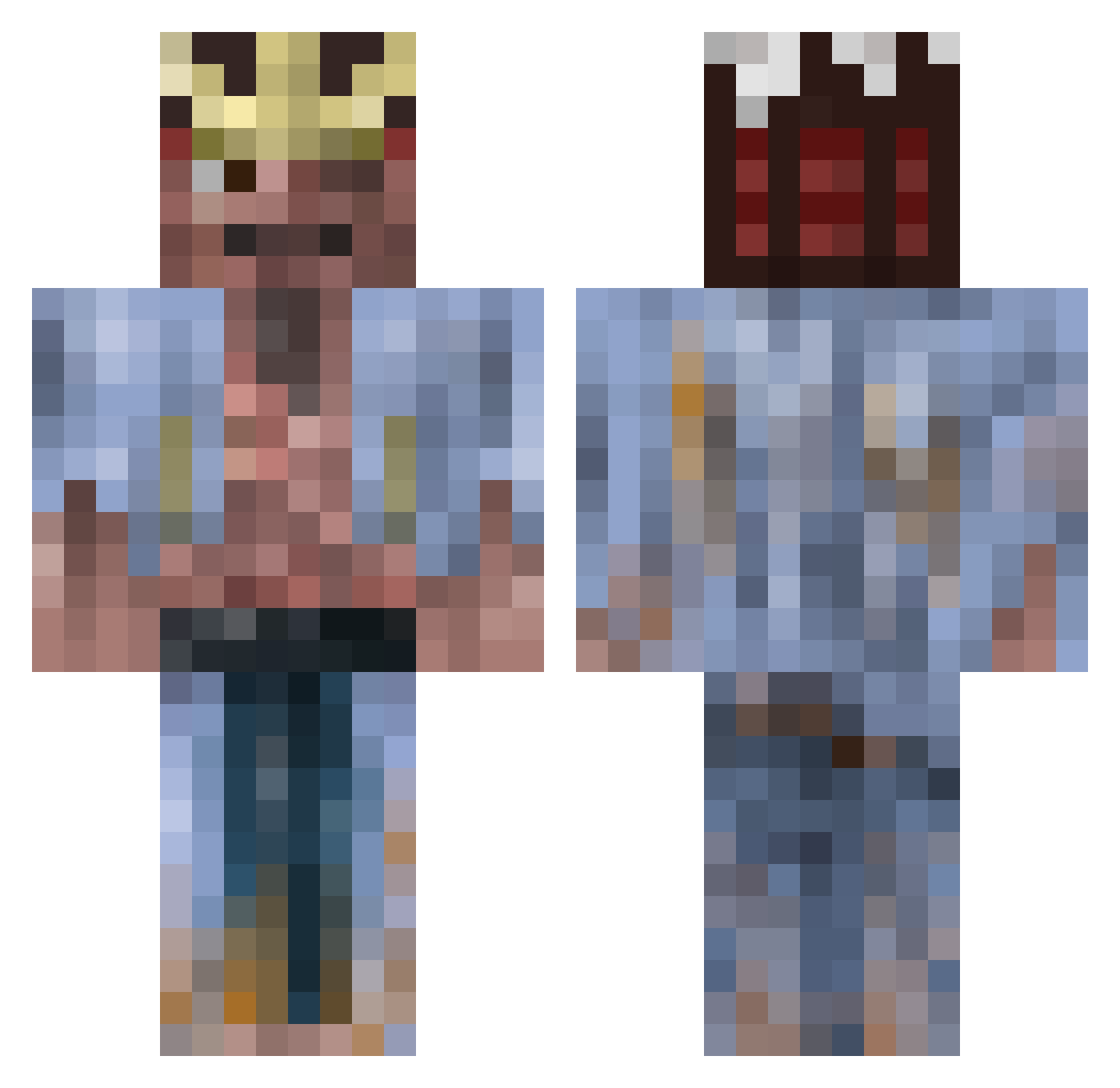 YGIAS Minecraft skin, front and back view