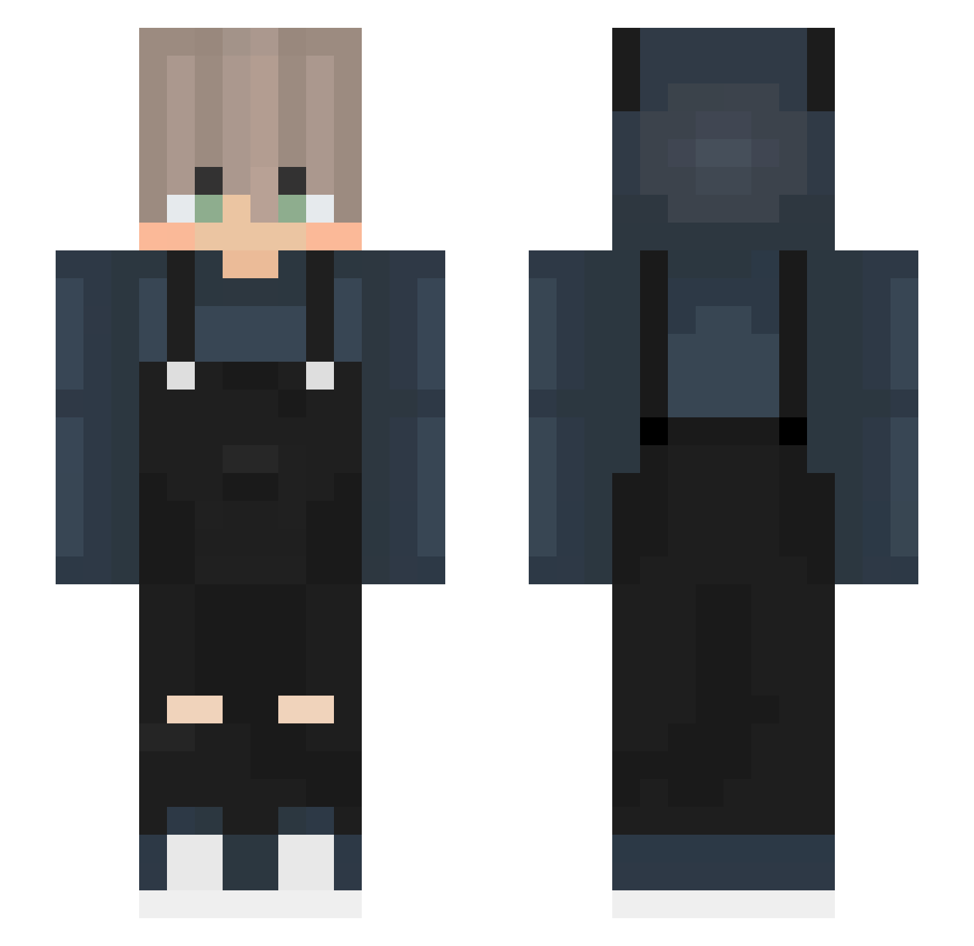 Mqxsy Minecraft skin, front and back view