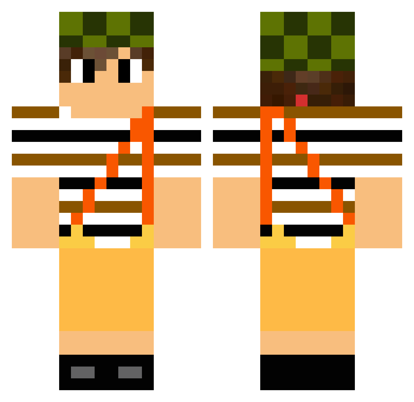popo4883 Minecraft skin, front and back view