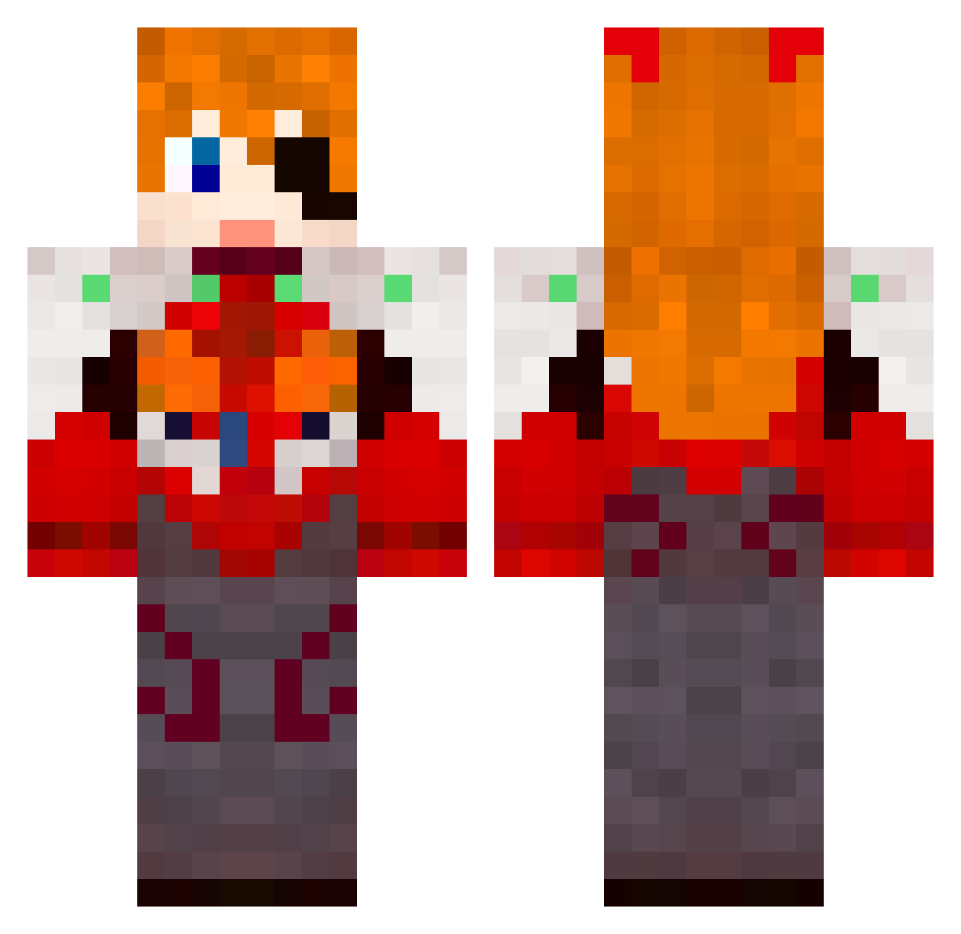 buccin Minecraft skin, front and back view