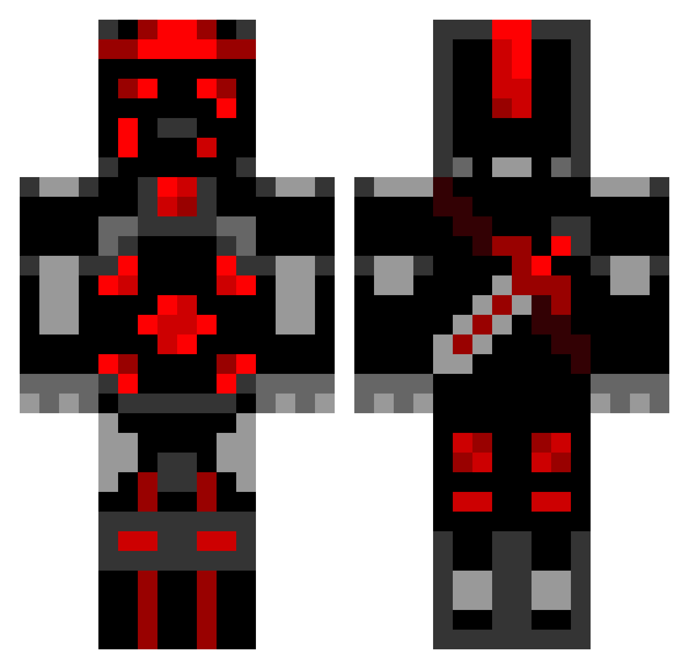 Nightwalkers Minecraft skin, front and back view
