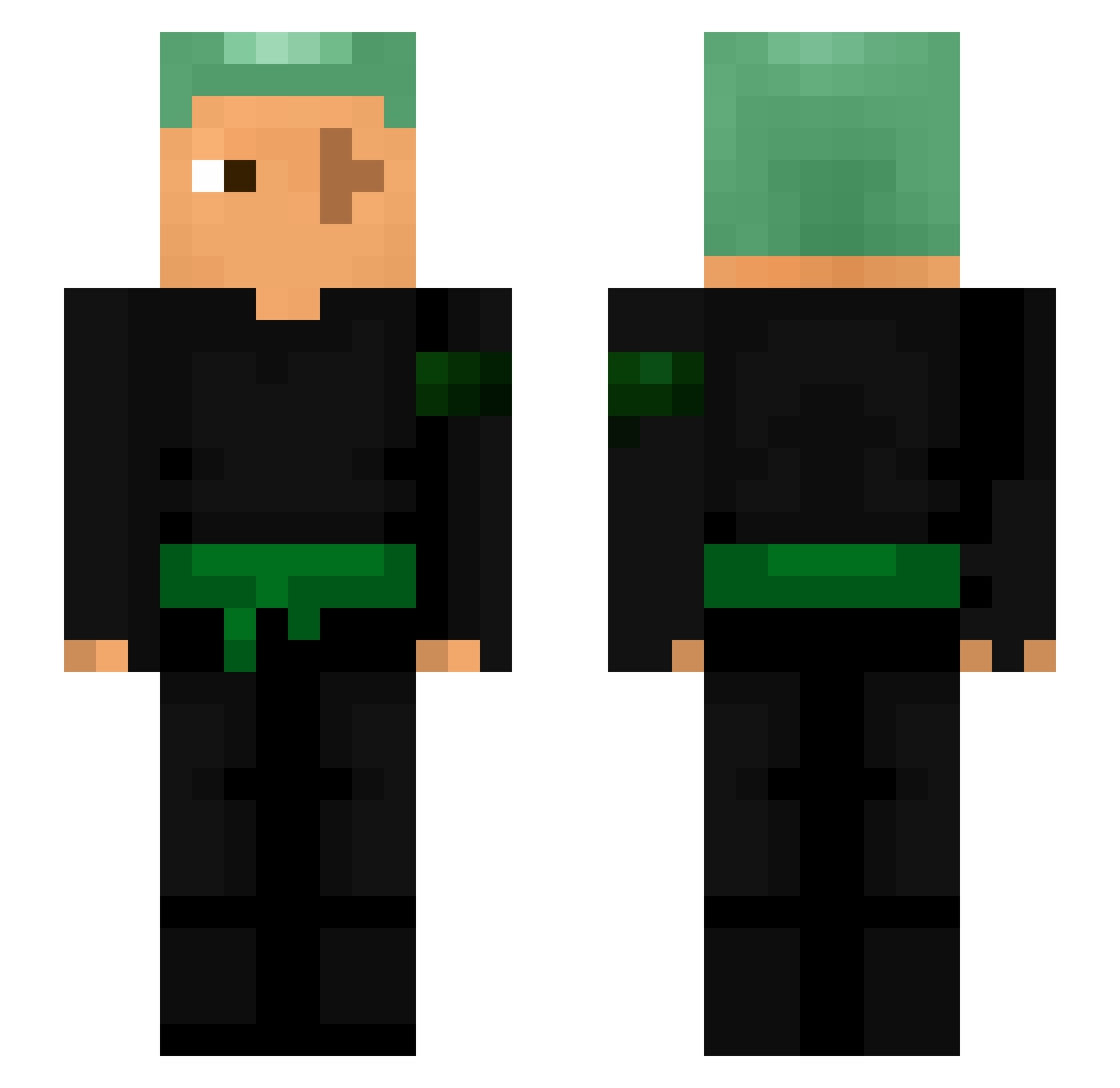 KO2corantin Minecraft skin, front and back view