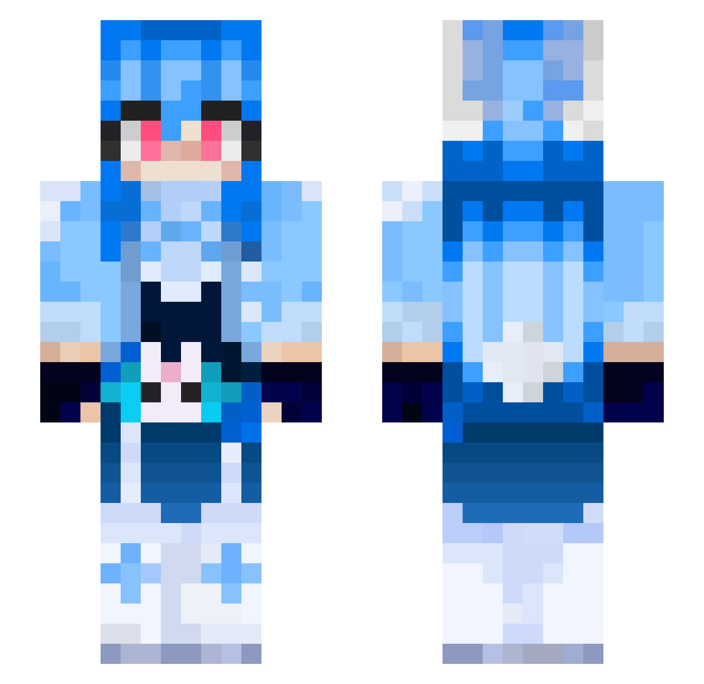 StoneFrost Minecraft skin, front and back view