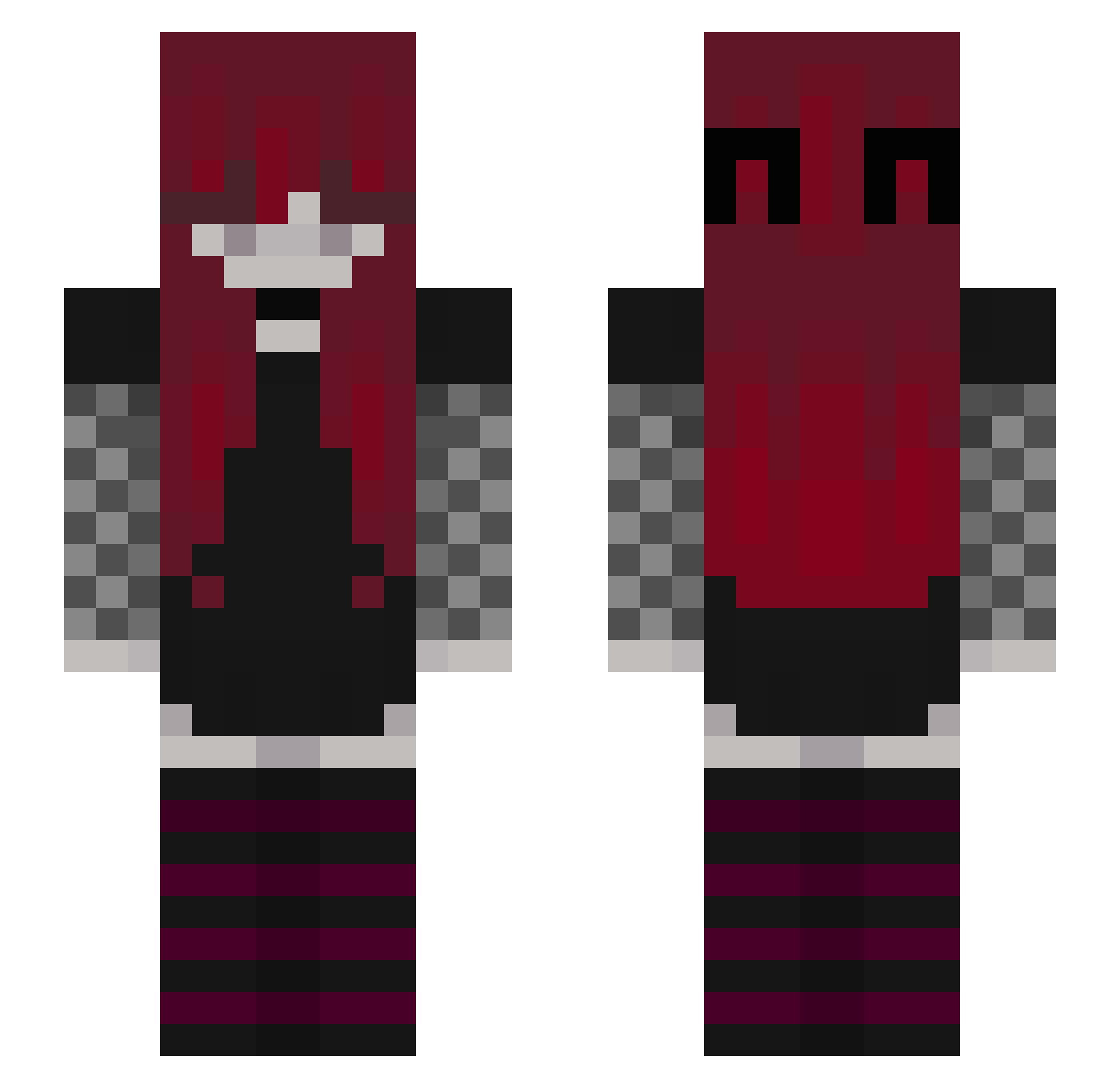 Layla_f0x Minecraft skin, front and back view
