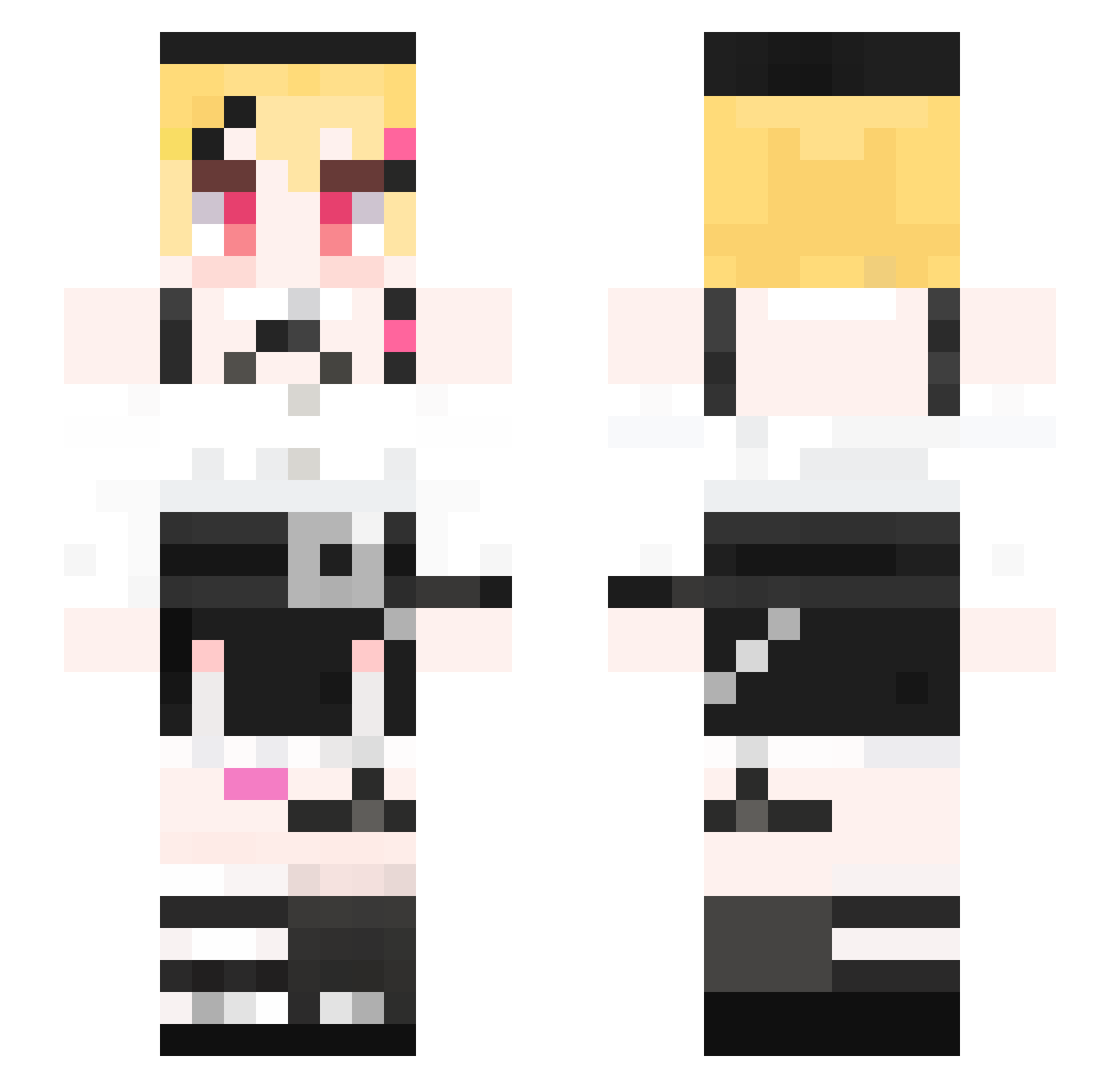 Atsuishio Minecraft skin, front and back view