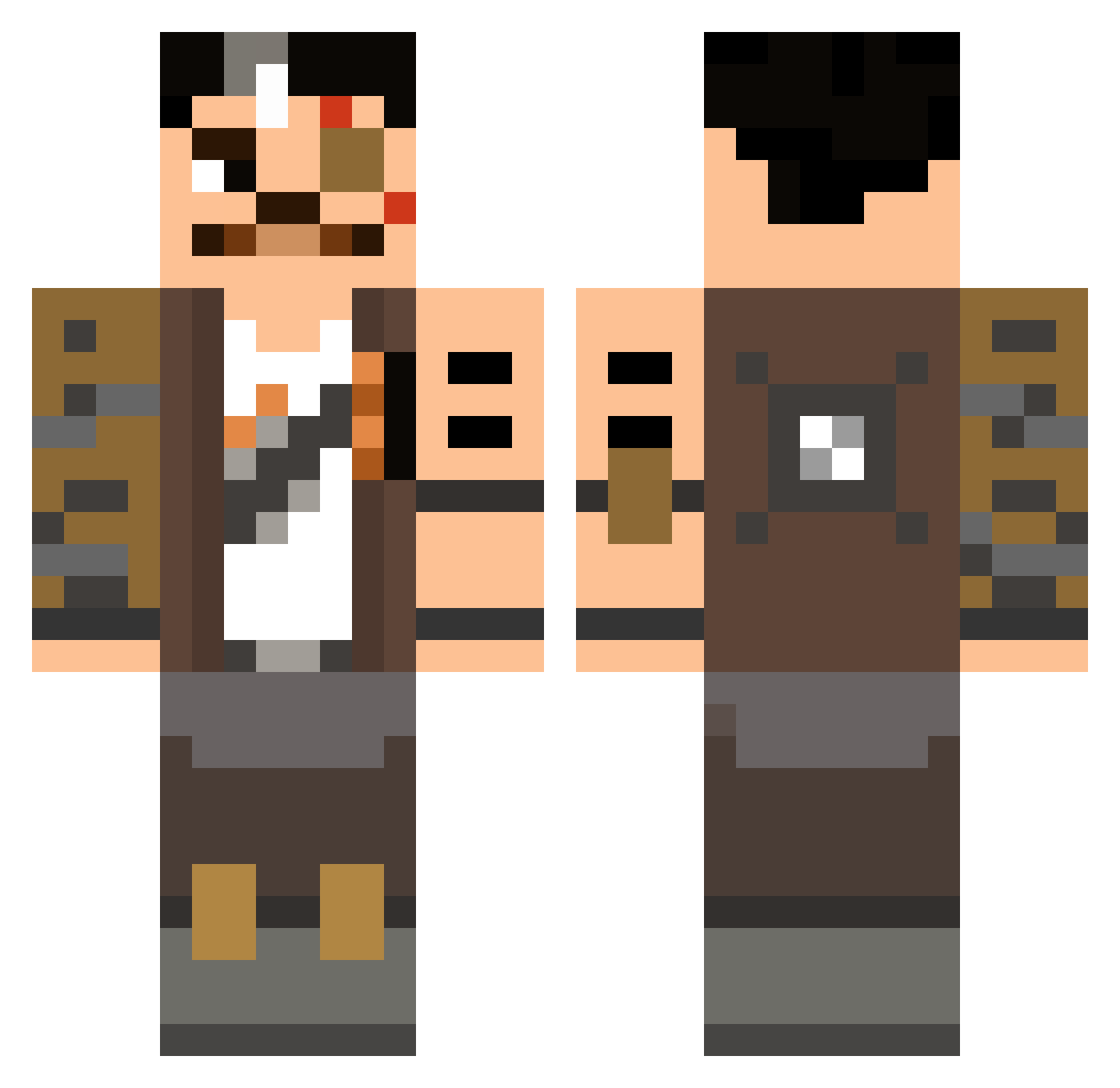 YeetusFeetus420 Minecraft skin, front and back view