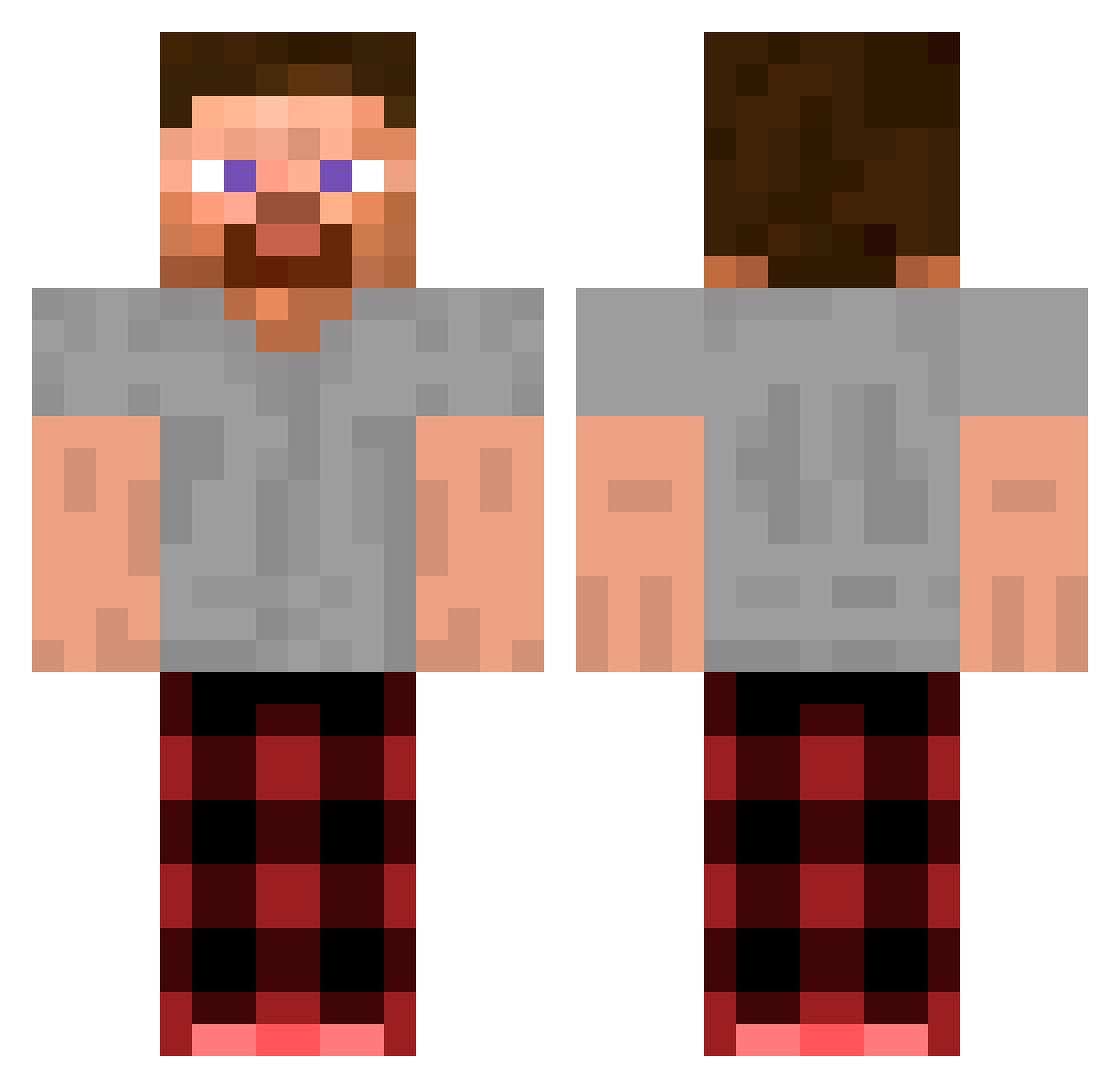 Hilderos Minecraft skin, front and back view