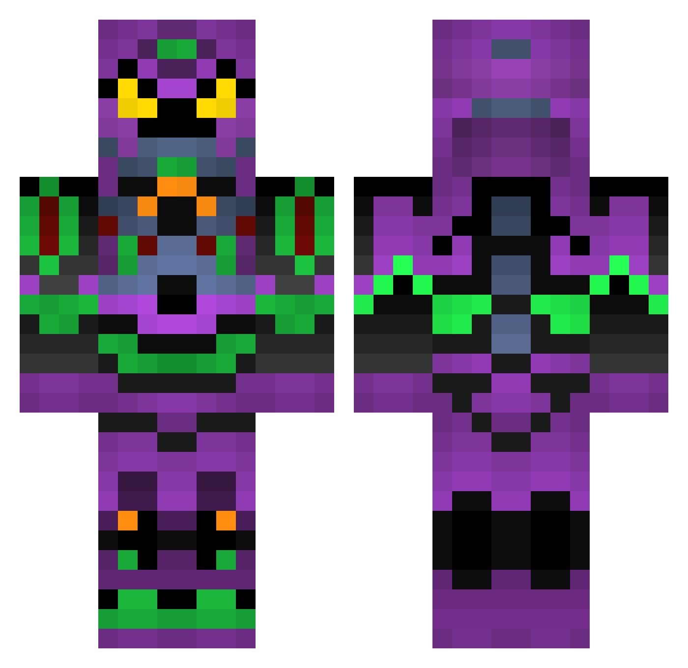 karlmarx69weed Minecraft skin, front and back view