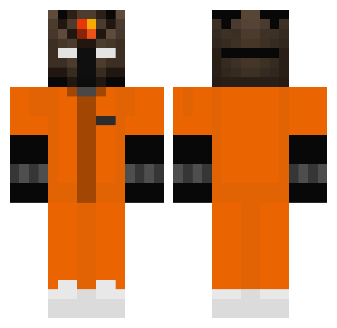 justchompy Minecraft skin, front and back view
