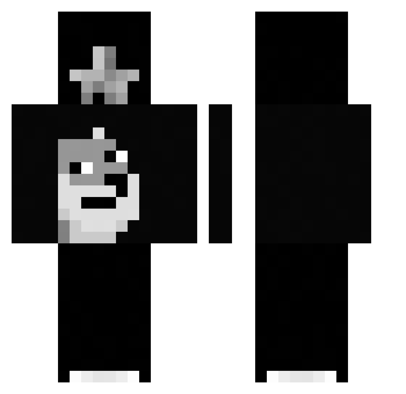 Swieczkoman Minecraft skin, front and back view
