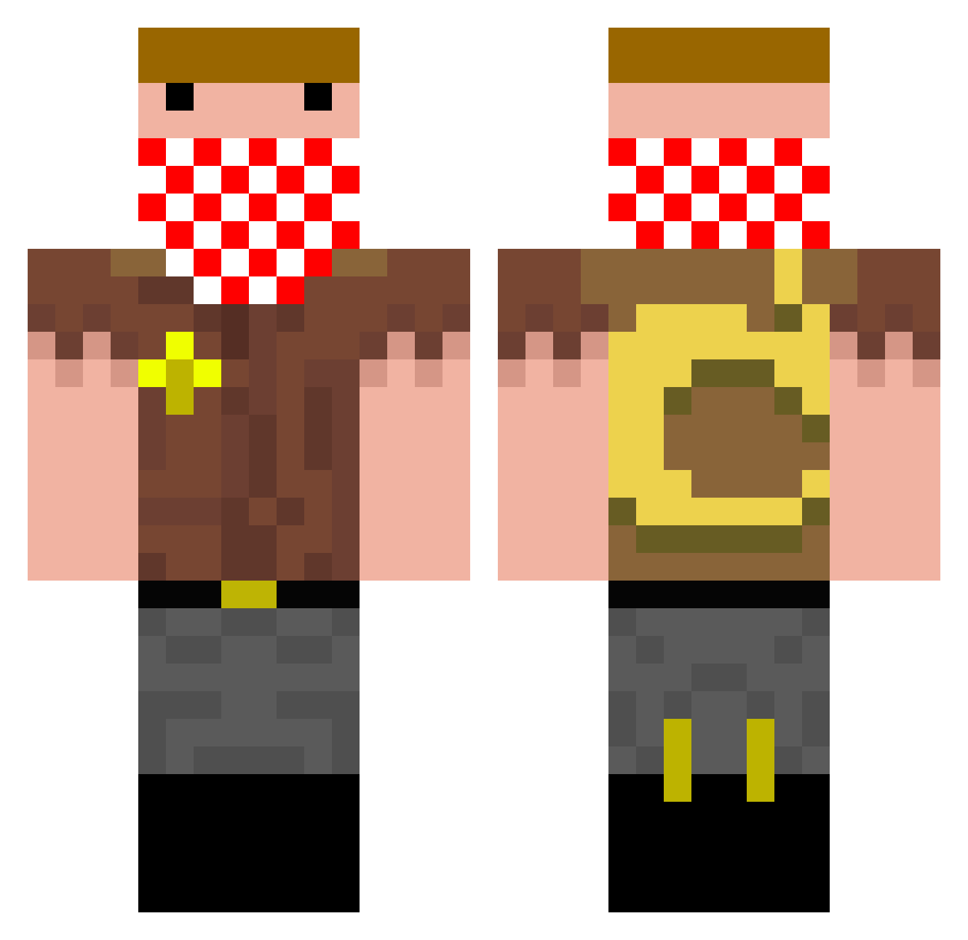 TheBigCheese47 Minecraft skin, front and back view