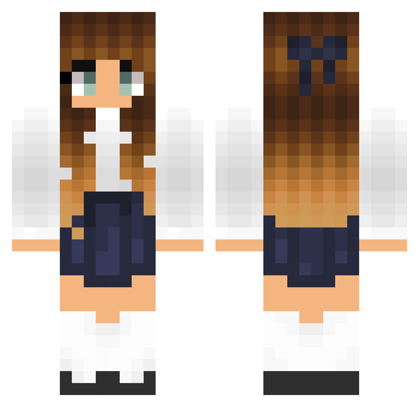 Kawaii_Tori Minecraft skin, front and back view