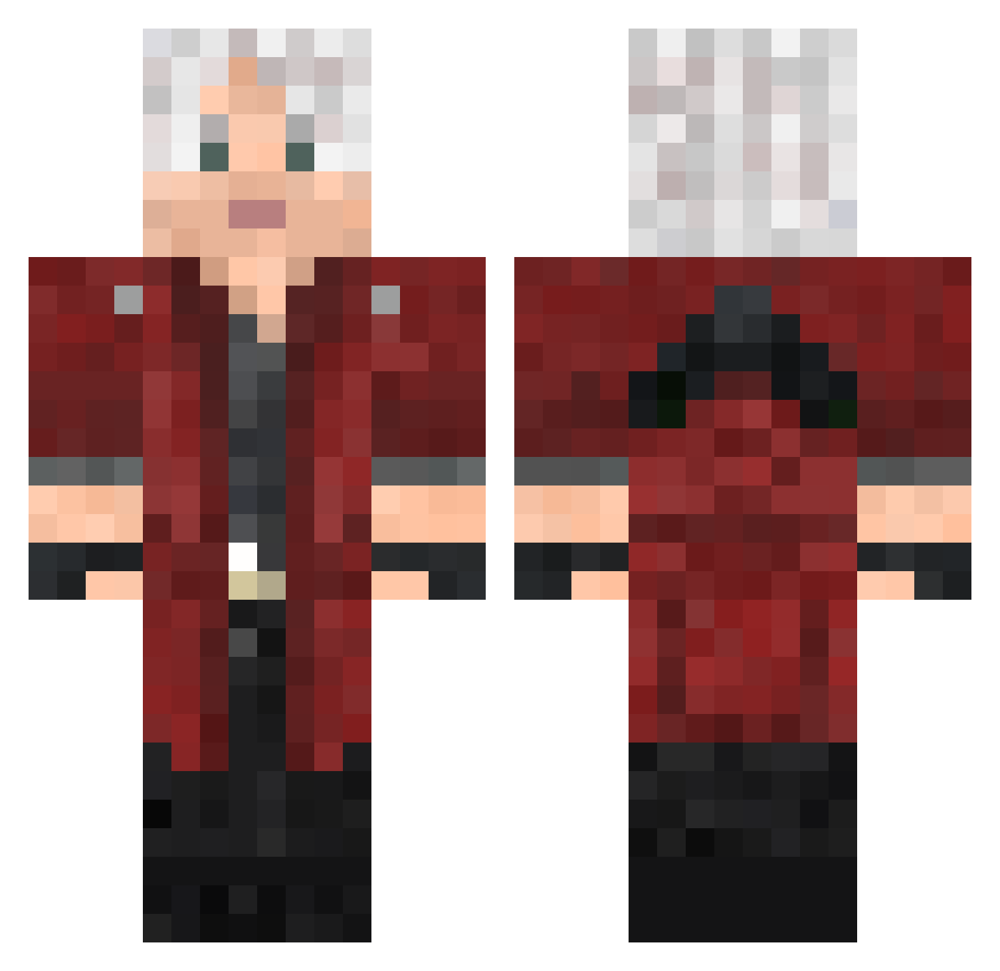 Frostbyte357 Minecraft skin, front and back view