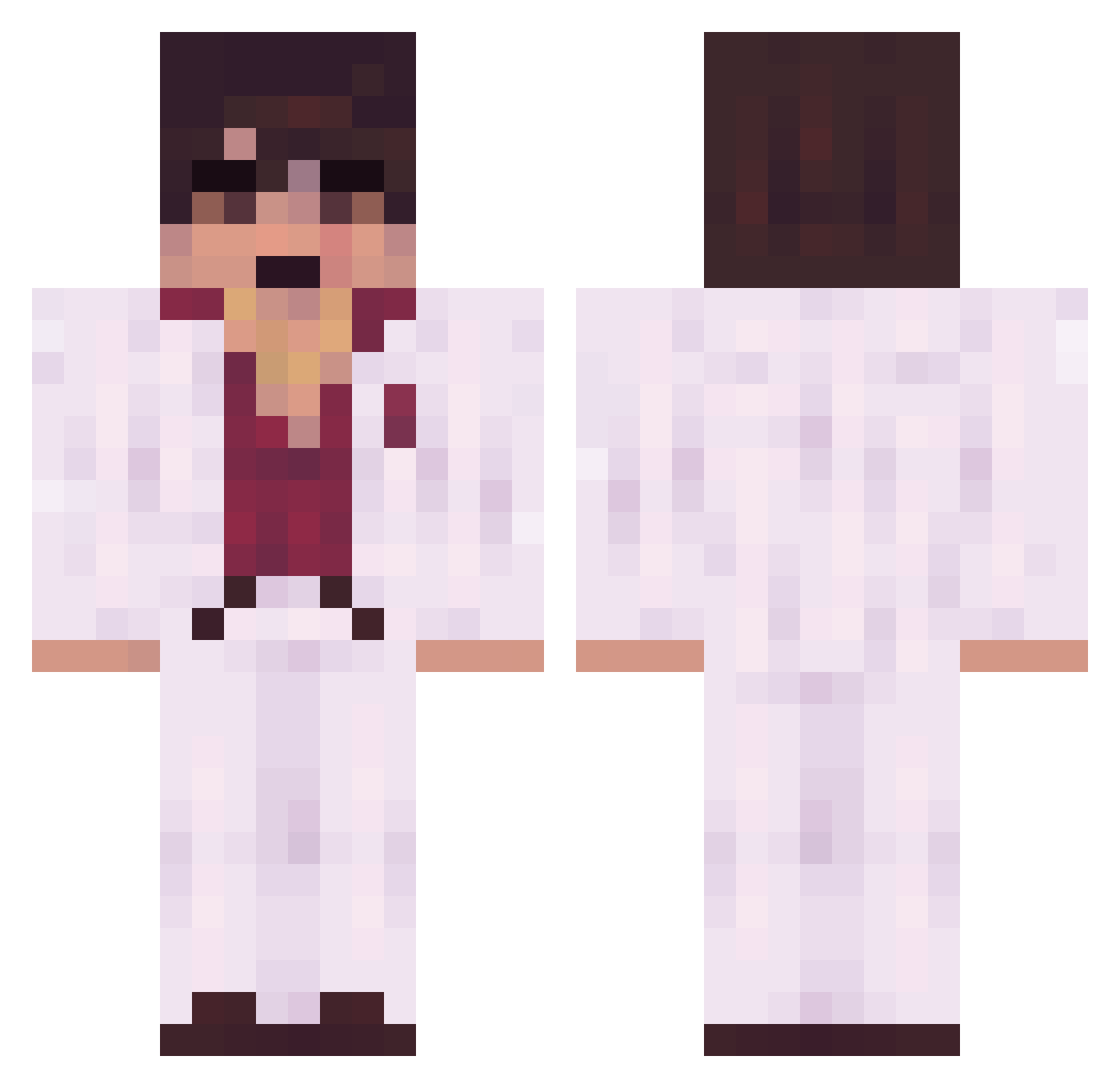 CustomSupport Minecraft skin, front and back view