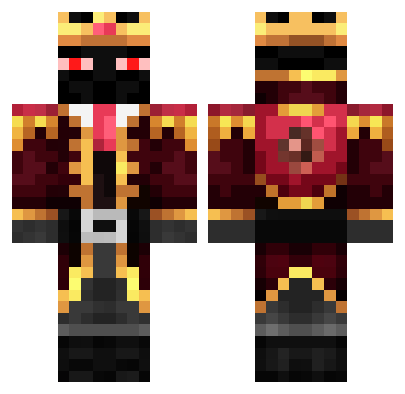 ZHP3 Minecraft skin, front and back view