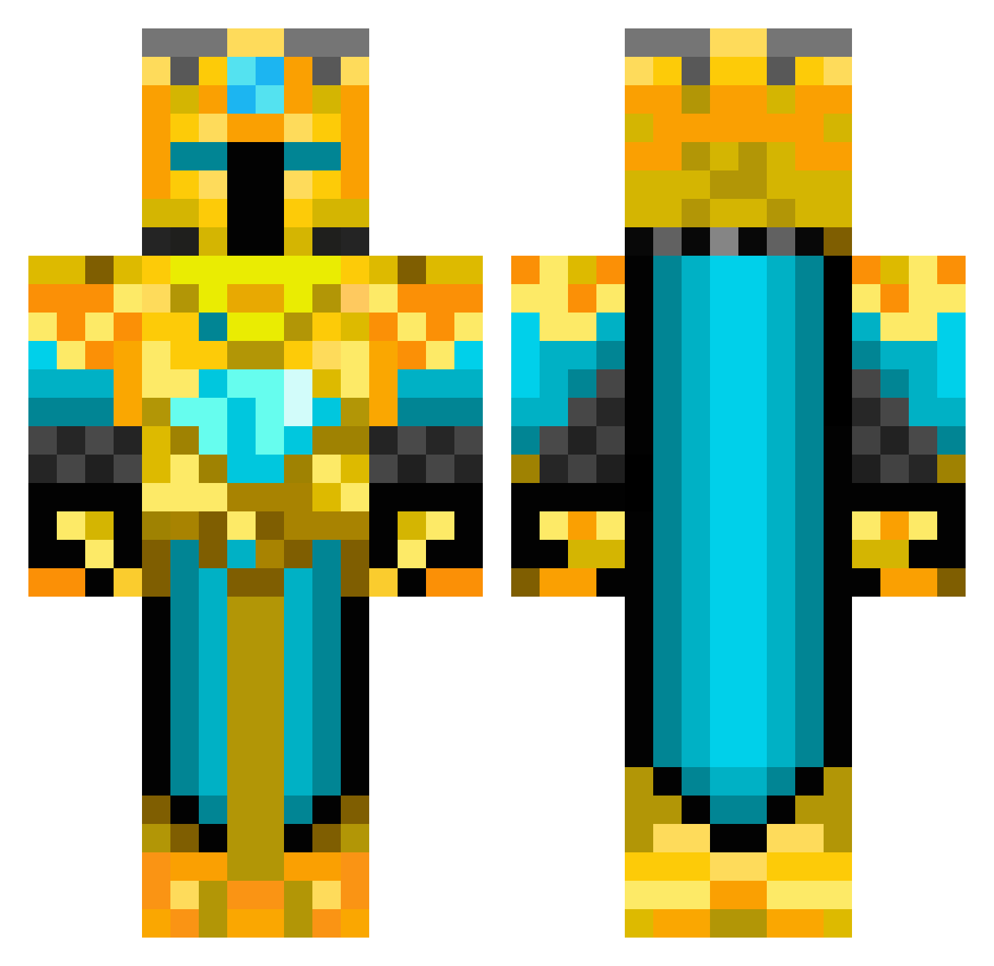 Elgorad Minecraft skin, front and back view