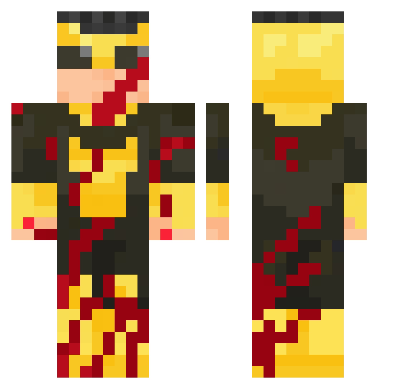 xfartmasterx Minecraft skin, front and back view