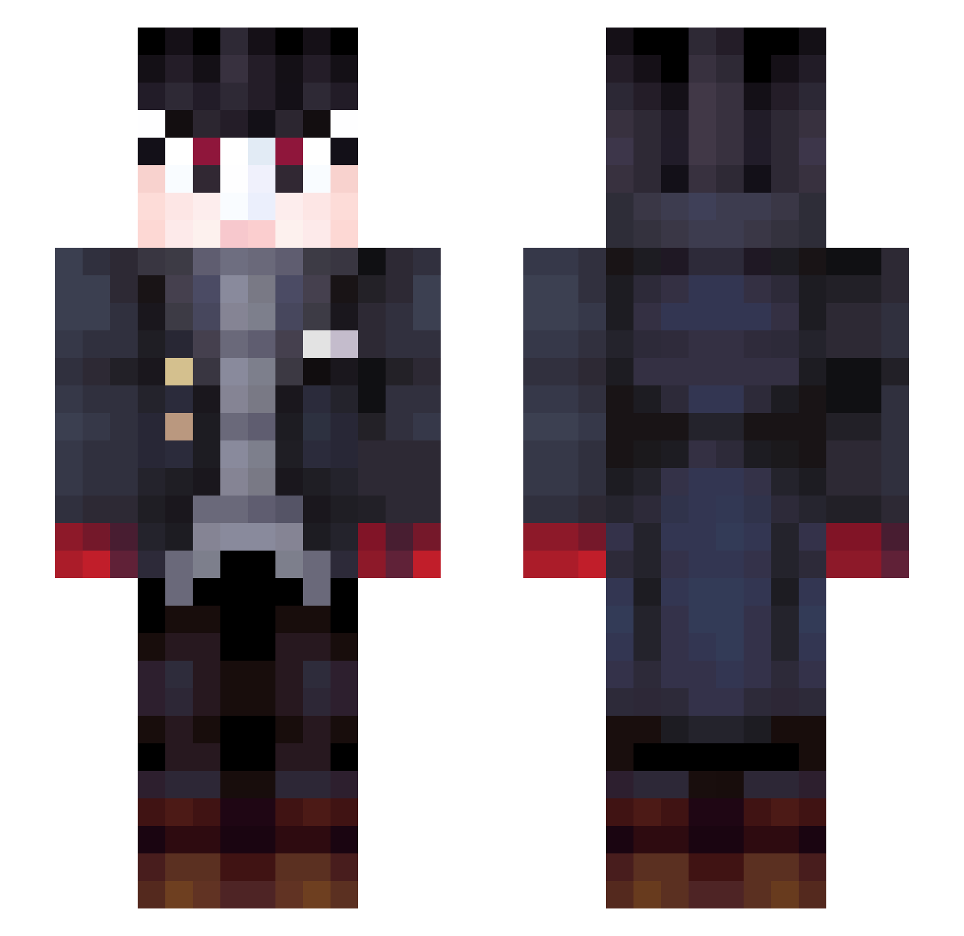 imperfectbuffet Minecraft skin, front and back view