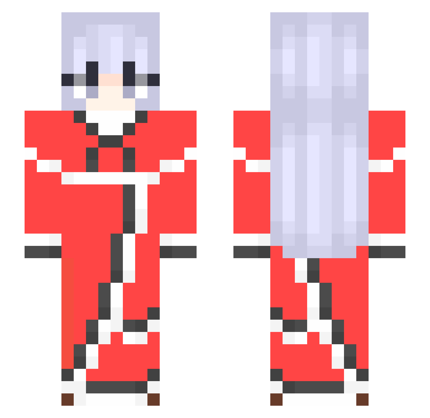 SaberExcalibur86 Minecraft skin, front and back view
