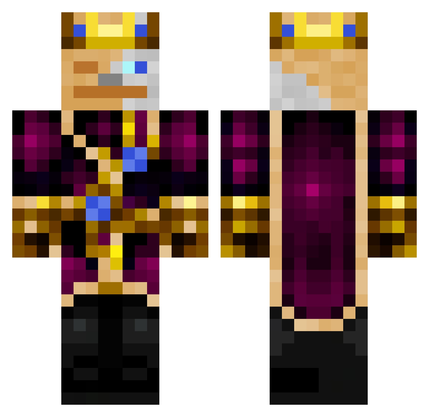 TV_OOF Minecraft skin, front and back view