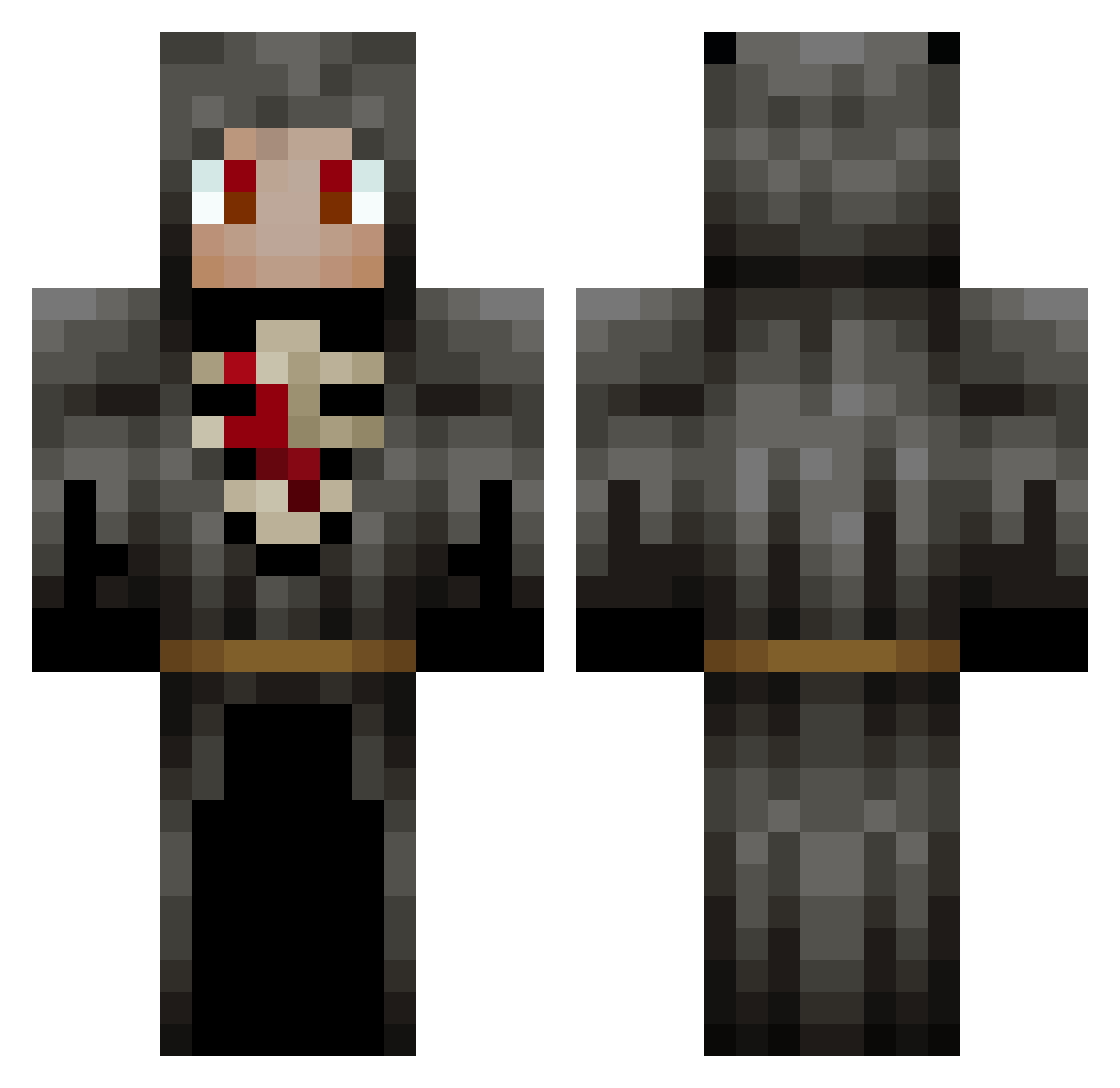 Unpolite Minecraft skin, front and back view
