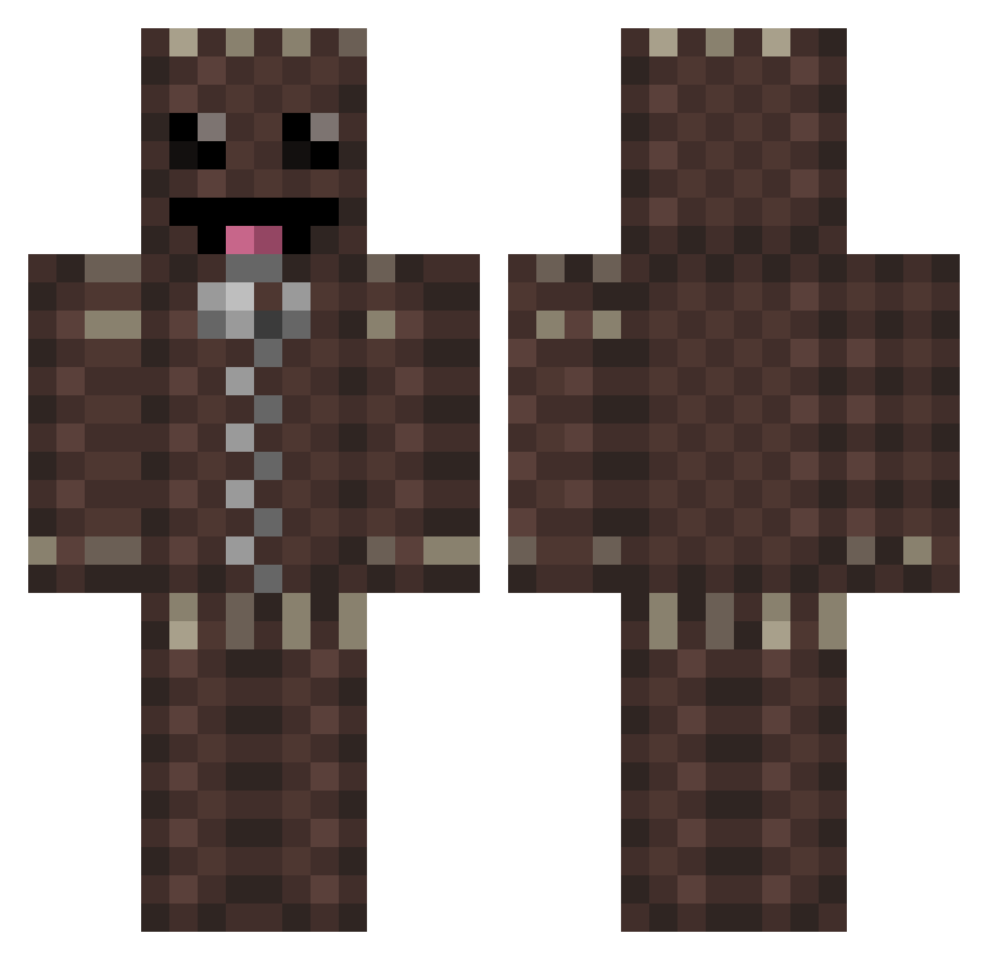 Kwispyyyyy Minecraft skin, front and back view