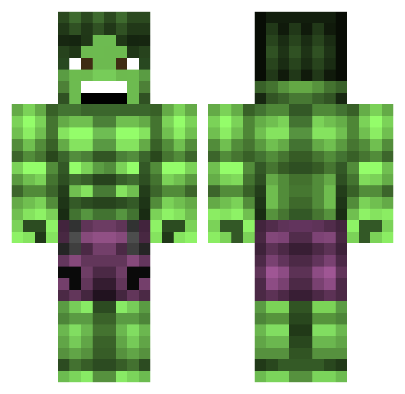 natsumiin Minecraft skin, front and back view