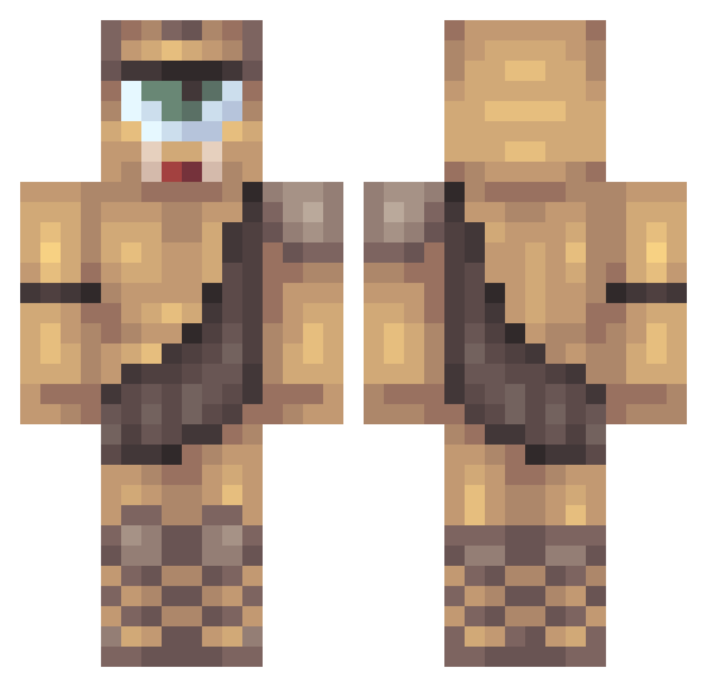 Tankki420 Minecraft skin, front and back view