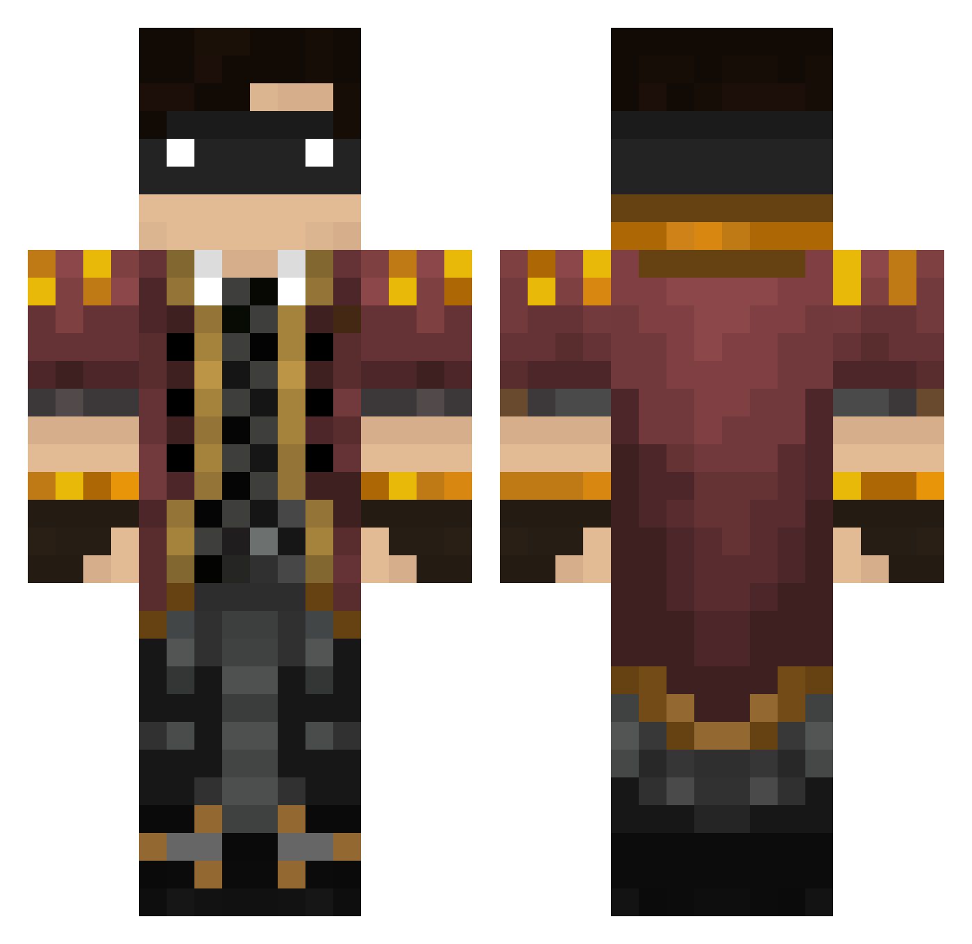 lubiepierogizpl Minecraft skin, front and back view