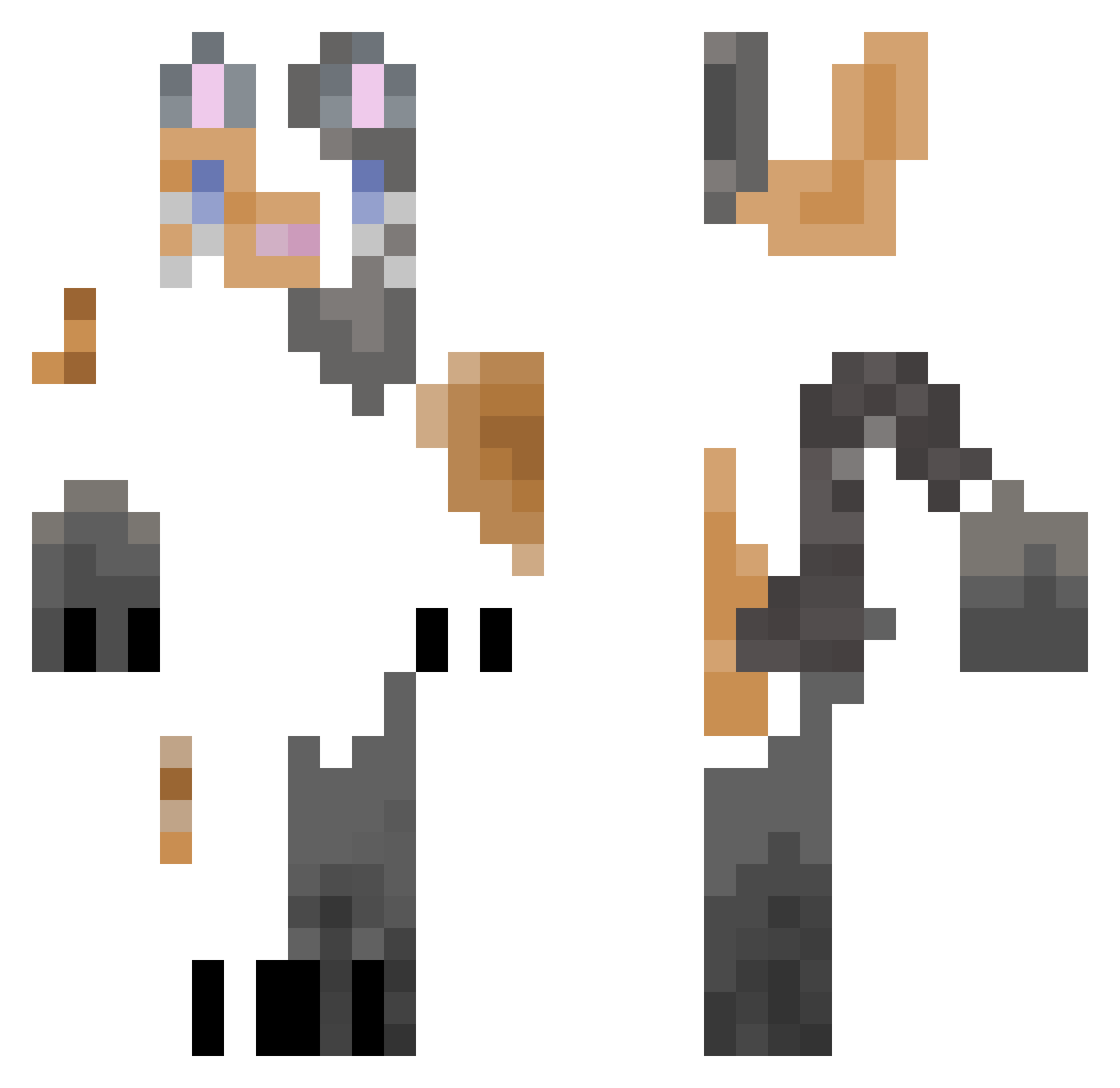 luckychani Minecraft skin, front and back view