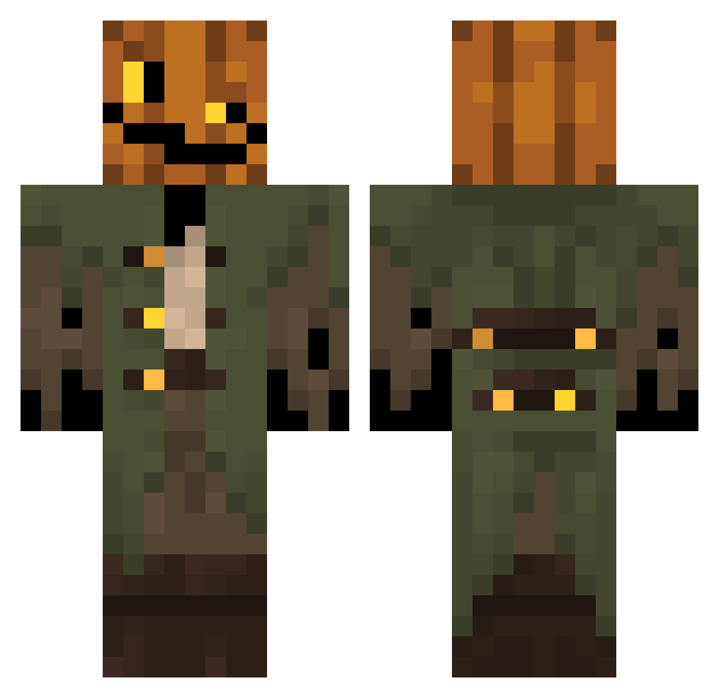 Yoola_U Minecraft skin, front and back view