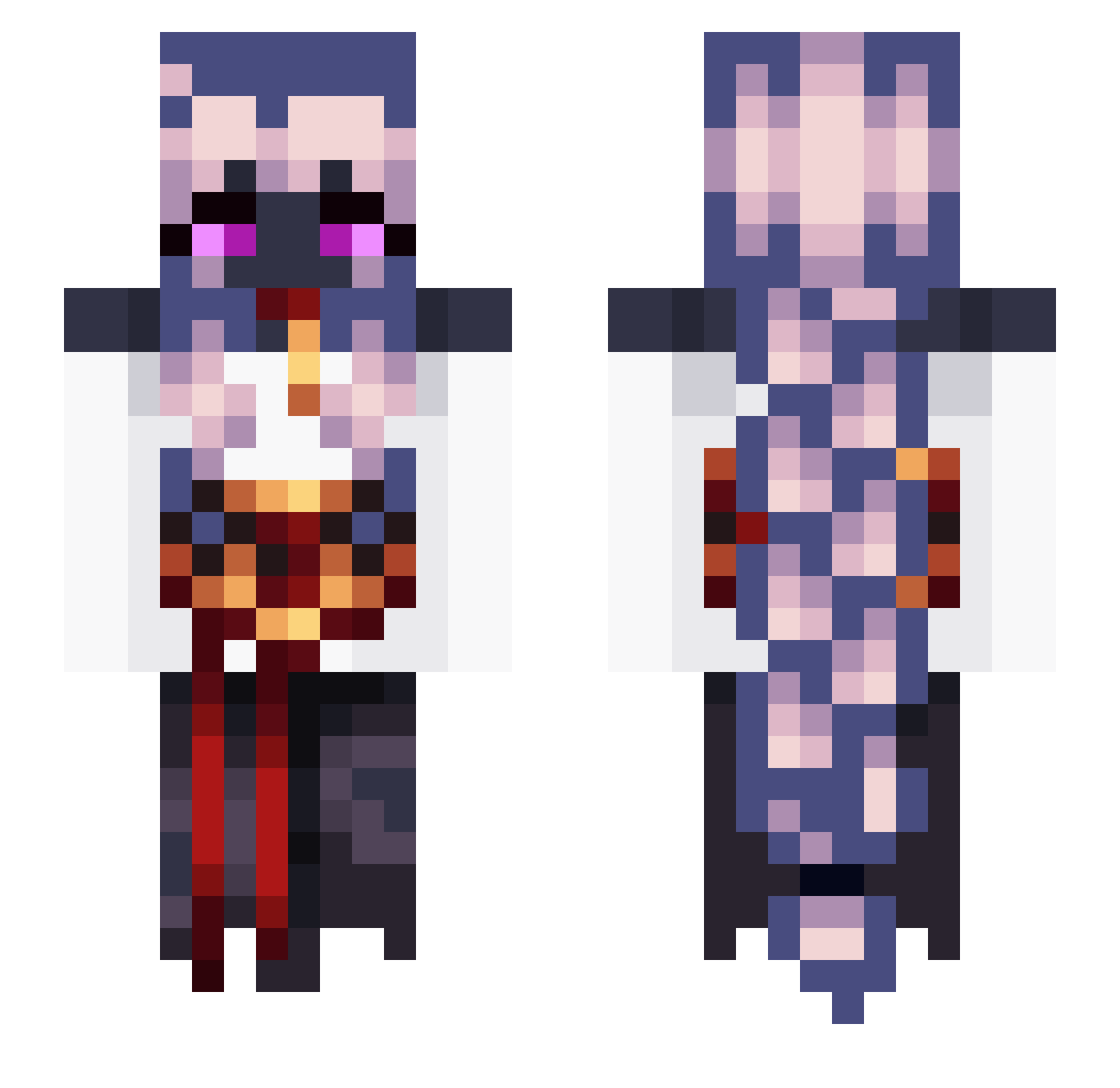 Damsel_Artist Minecraft skin, front and back view