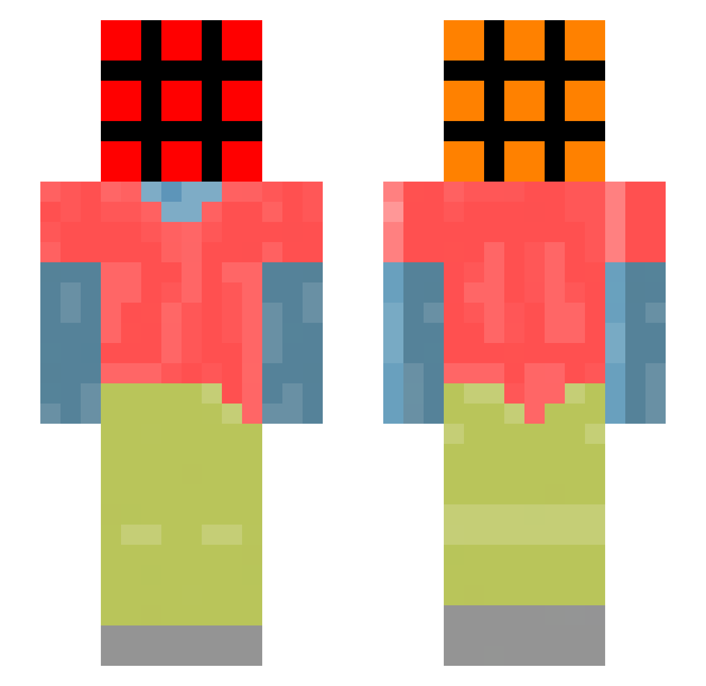 _Javiha Minecraft skin, front and back view