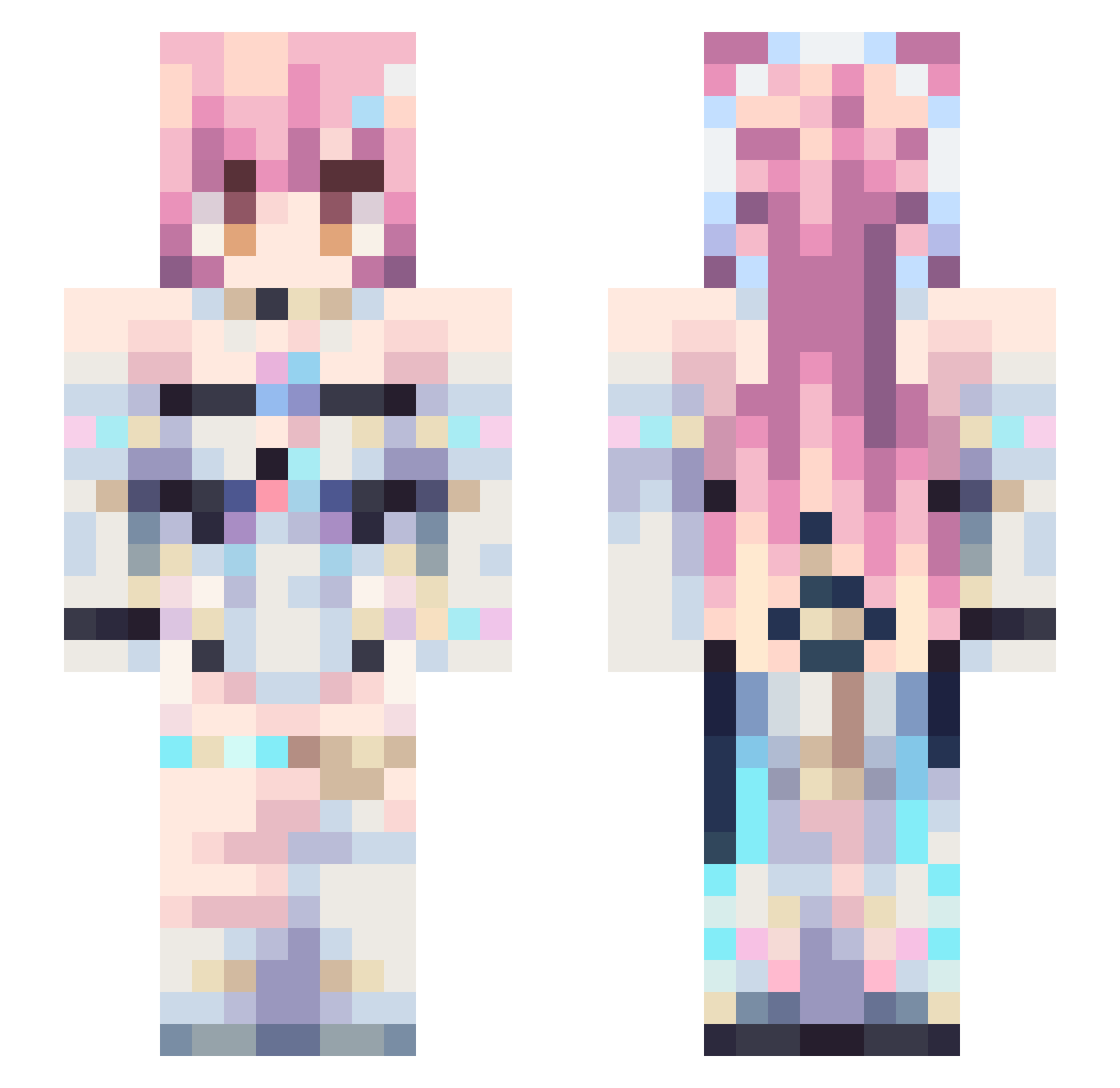 KobeGenshin Minecraft skin, front and back view
