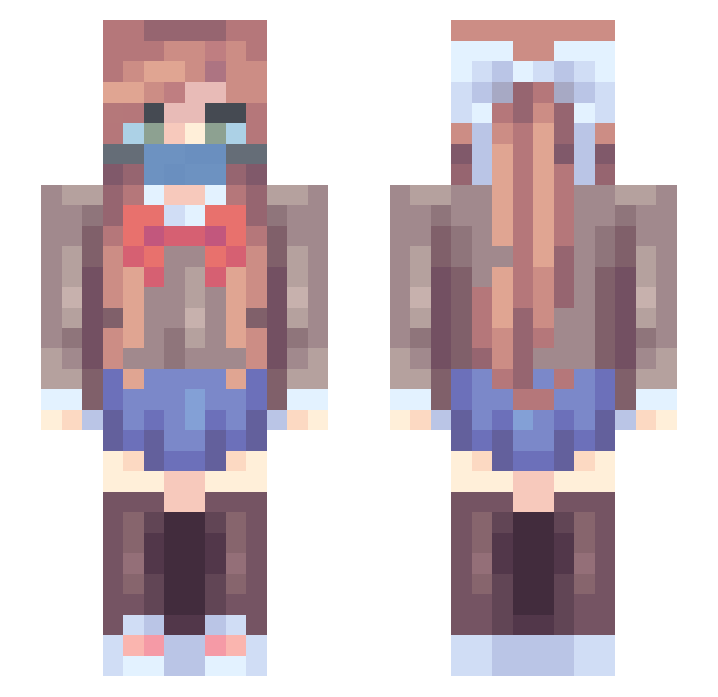 LuckyLucasz Minecraft skin, front and back view