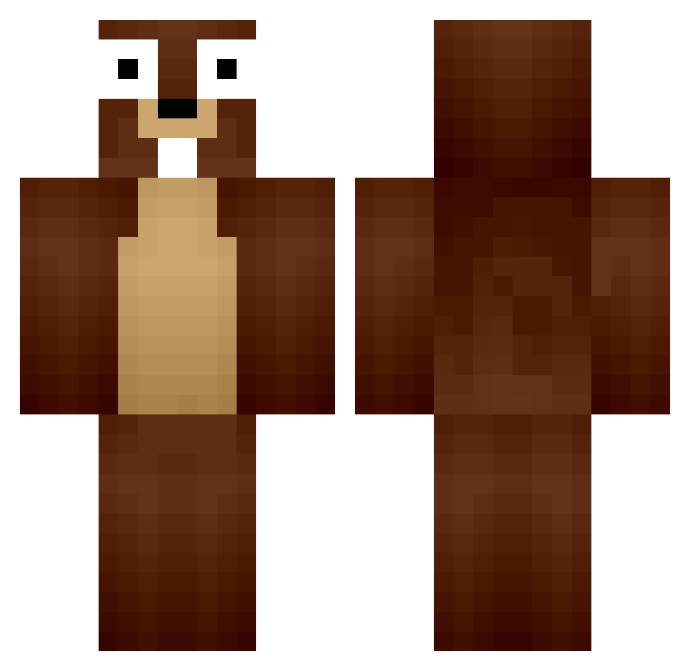 HackRussian Minecraft skin, front and back view