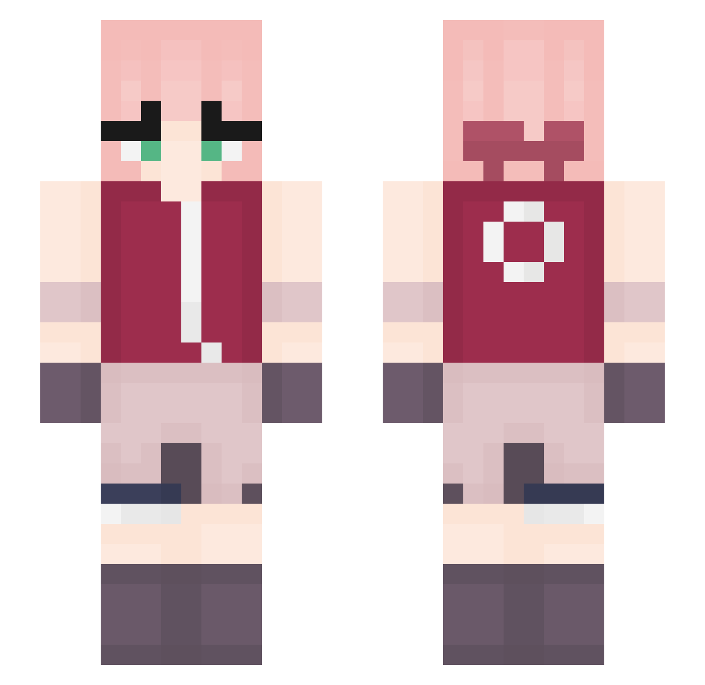 CattyCatter Minecraft skin, front and back view