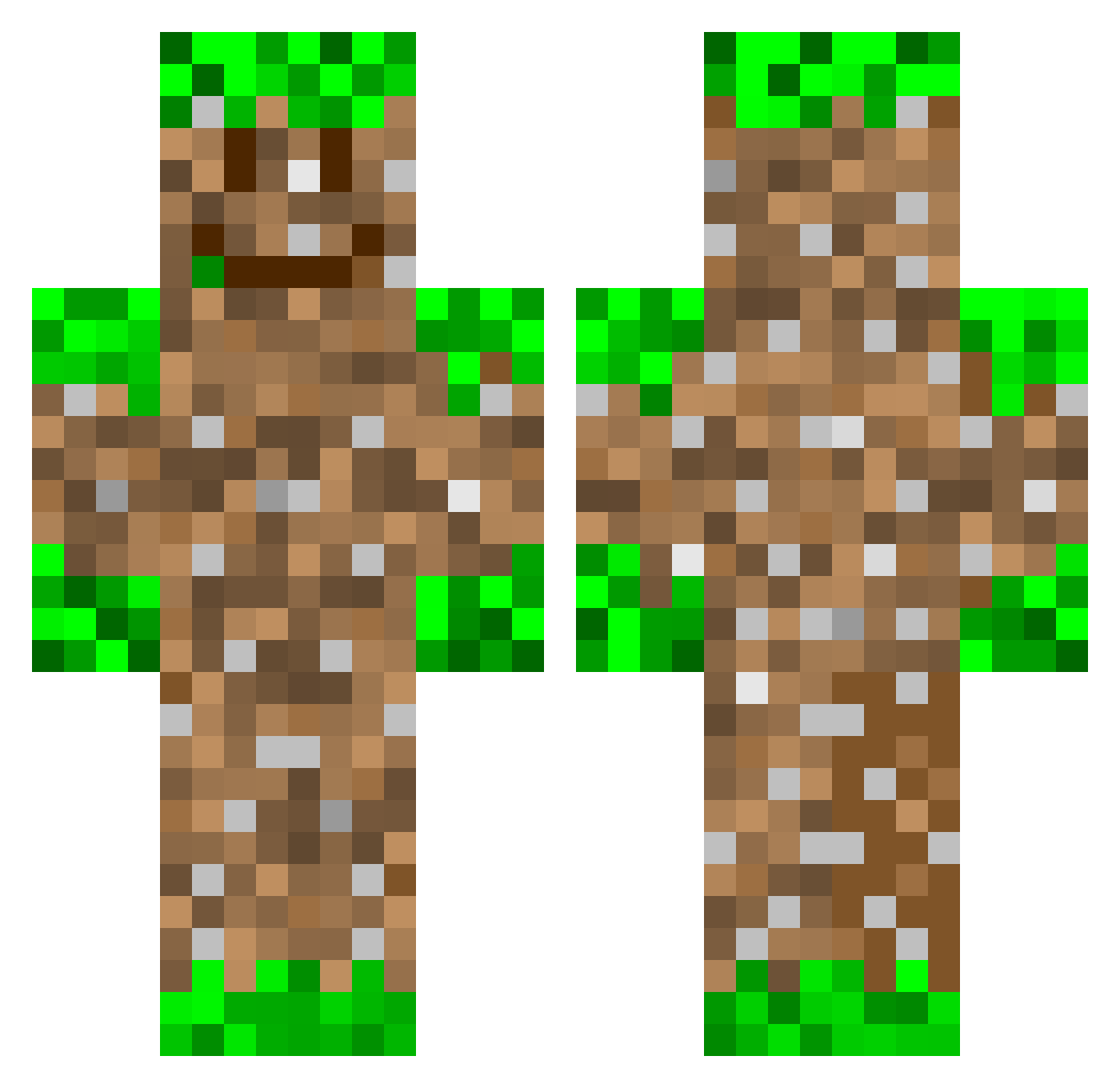 Eutamias Minecraft skin, front and back view