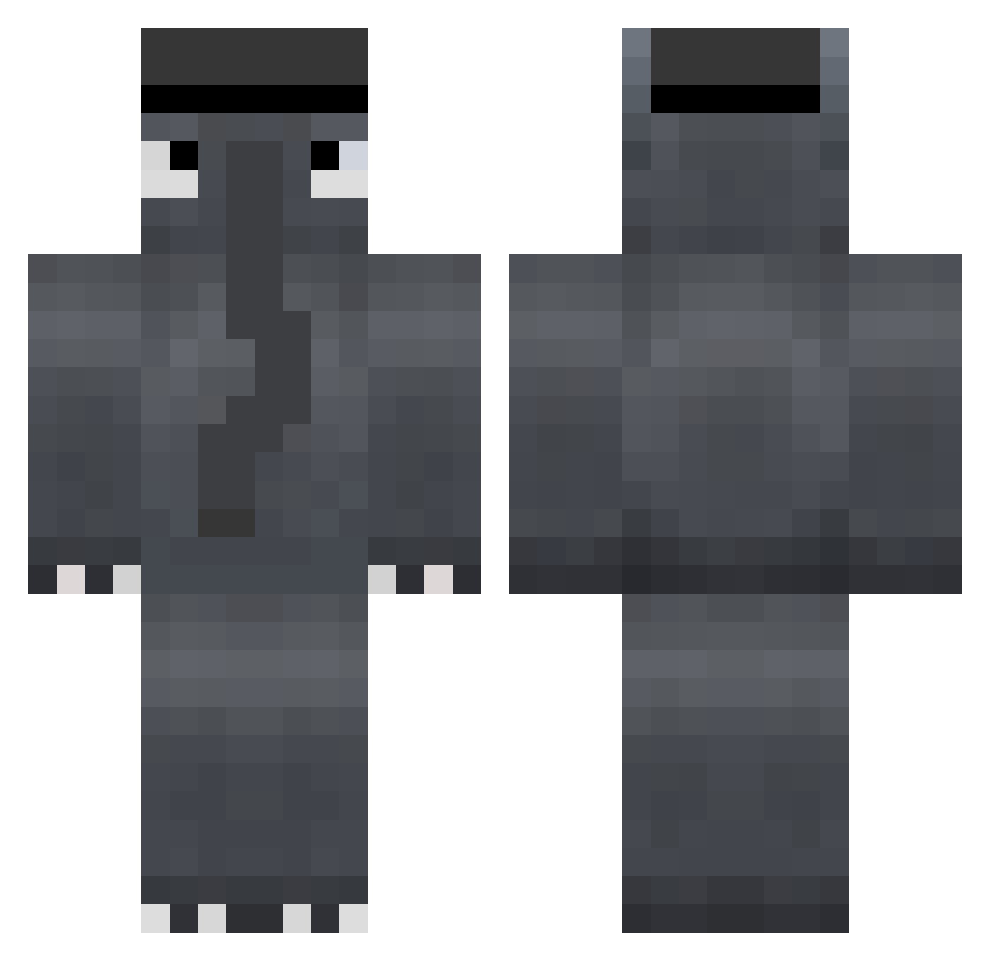 WigglyWoogly Minecraft skin, front and back view